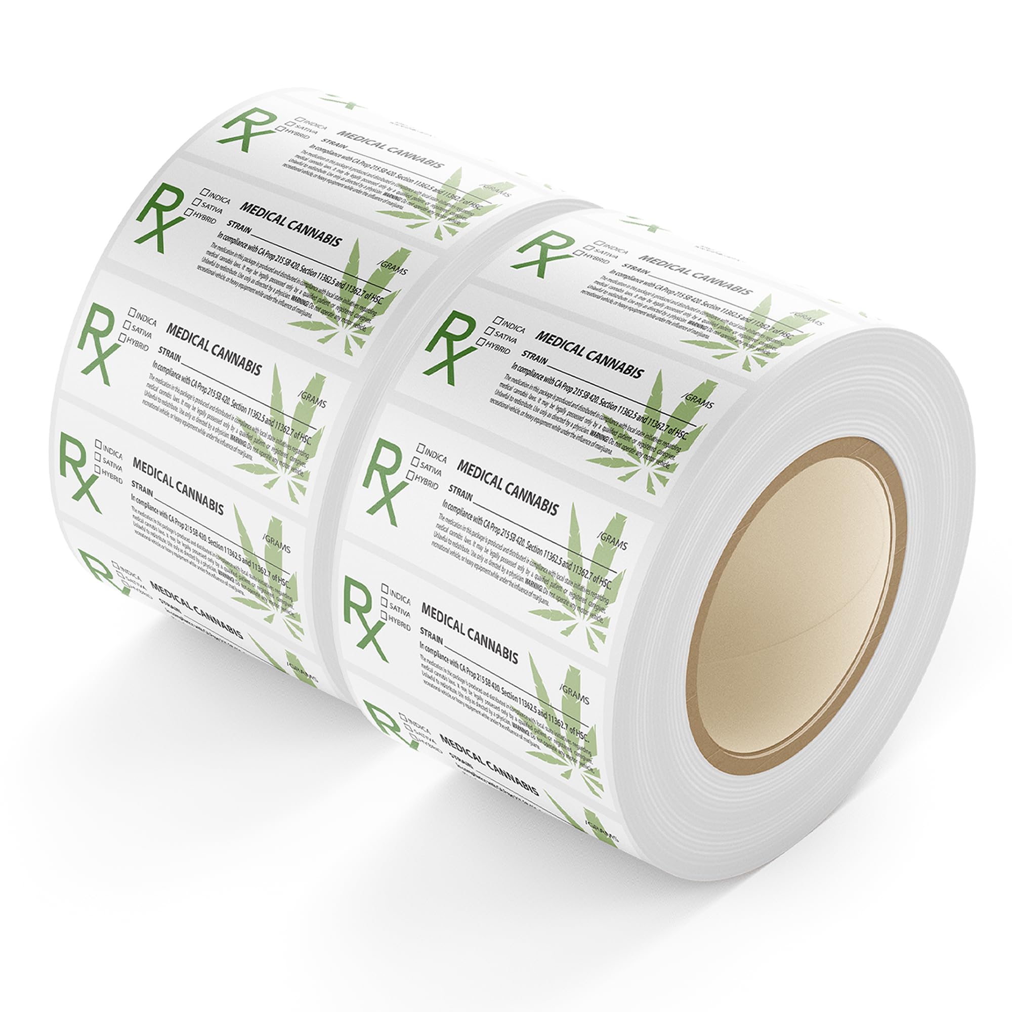 Performore 1x3 Inch Green Universal Compliant Warning Labels – Self-Adhesive Writable RX Stickers – 1000 Stickers Total (2 Rolls of 500) for Product Safety and Compliance