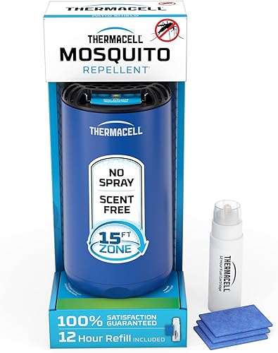 Thermacell Repelente de mosquitos para patio incluye repuesto de 12 horas repelente de mosquitos altamente eficaz para patio alternativa de espray