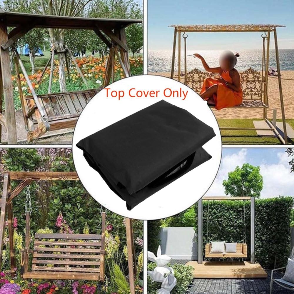 Auvent De Balancelle De Jardin Toit De Rechange Pour Balancelle 2 Et 3 Places Toit De Balancelle De Jardin 142×120cm 195×125cm Toit Pare-Soleil(Black,190x132cm/75x52in)