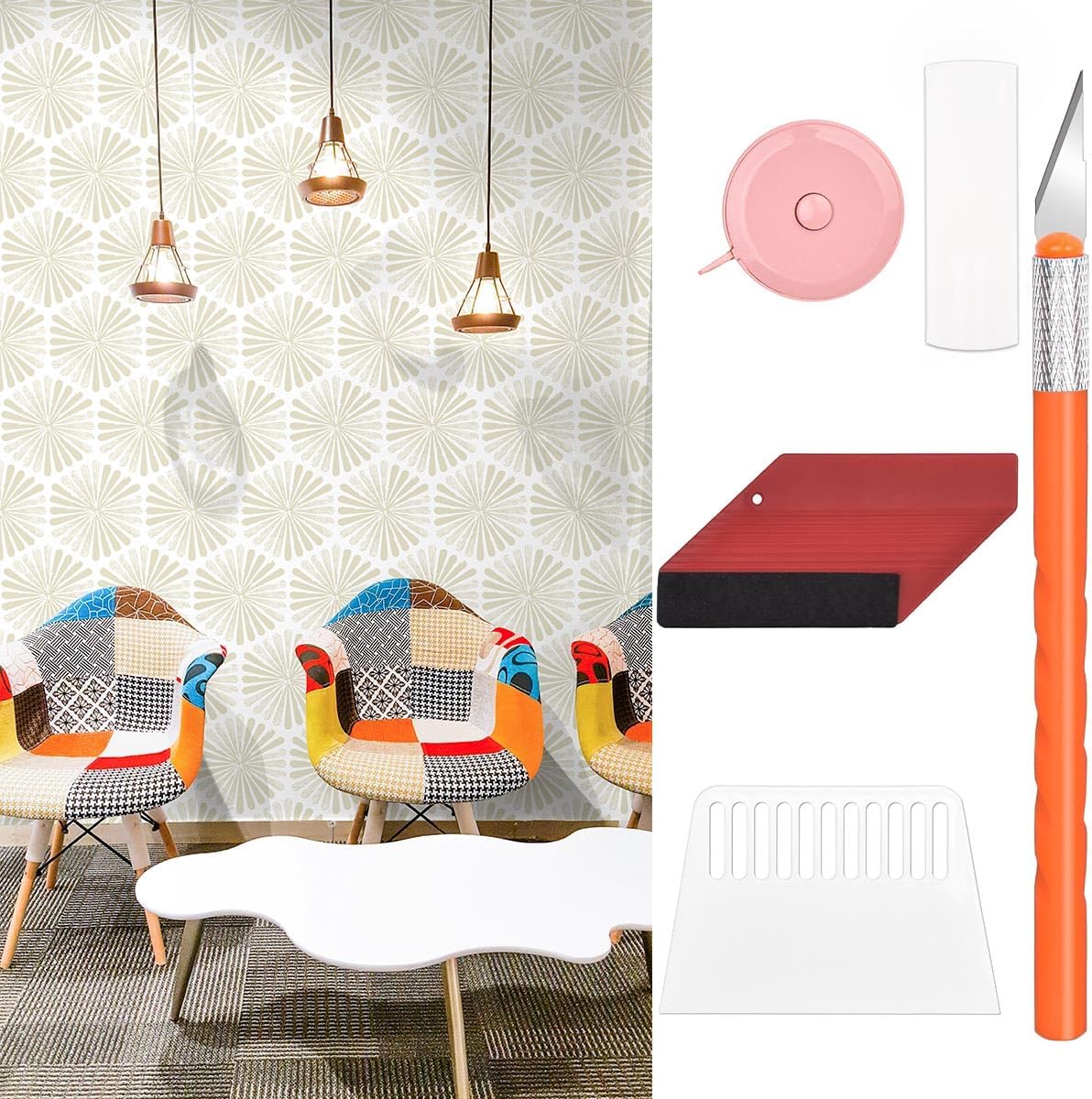 Naphite Modern Peel and Stick Wallpaper 393inL 17.3inW +Tool Kits