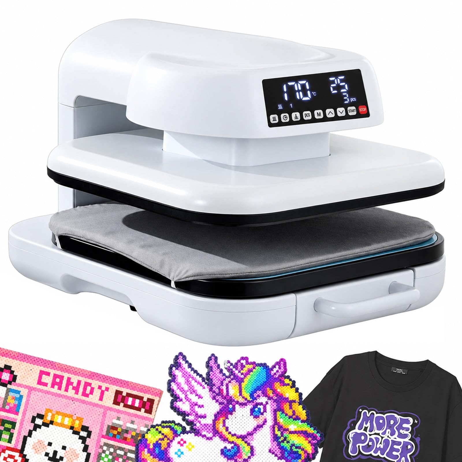 Termopressa 38x38cm per T-Shirt, Perline da Stirare e Trasferimento Termico