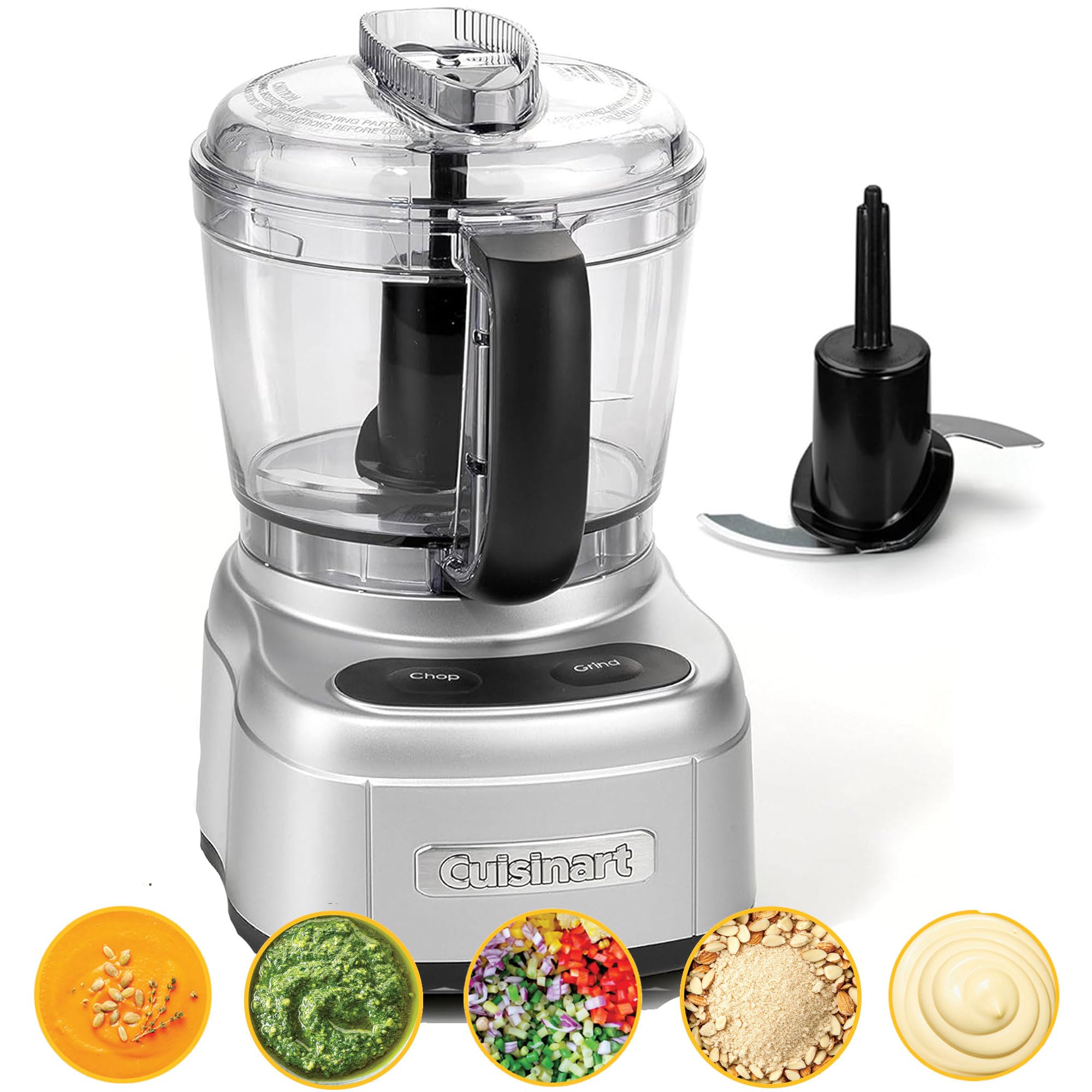 Cuisinart Mini Prep Pro - Mini Chopper and Compact Processor in 1, Multifunctional, Reversible Stainless Steel Blade, BPA Free 900ml Work Bowl, Compact Powerhouse, Dishwasher Safe Parts