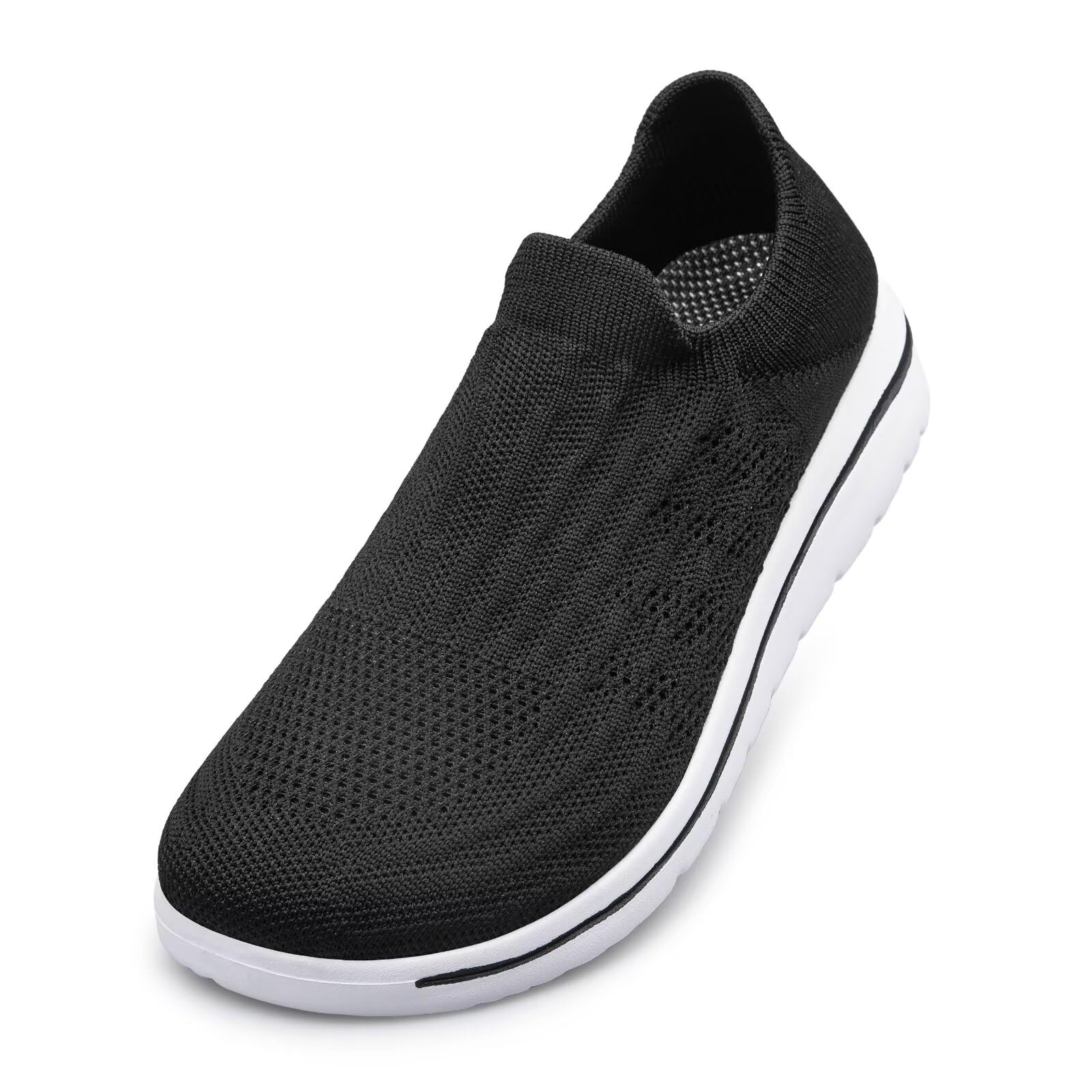 UUYOUNI Shoes Men Barefoot Wide Toe Sneakers Casual Flat Pull-on Mesh Lightweight Breathable Comfy