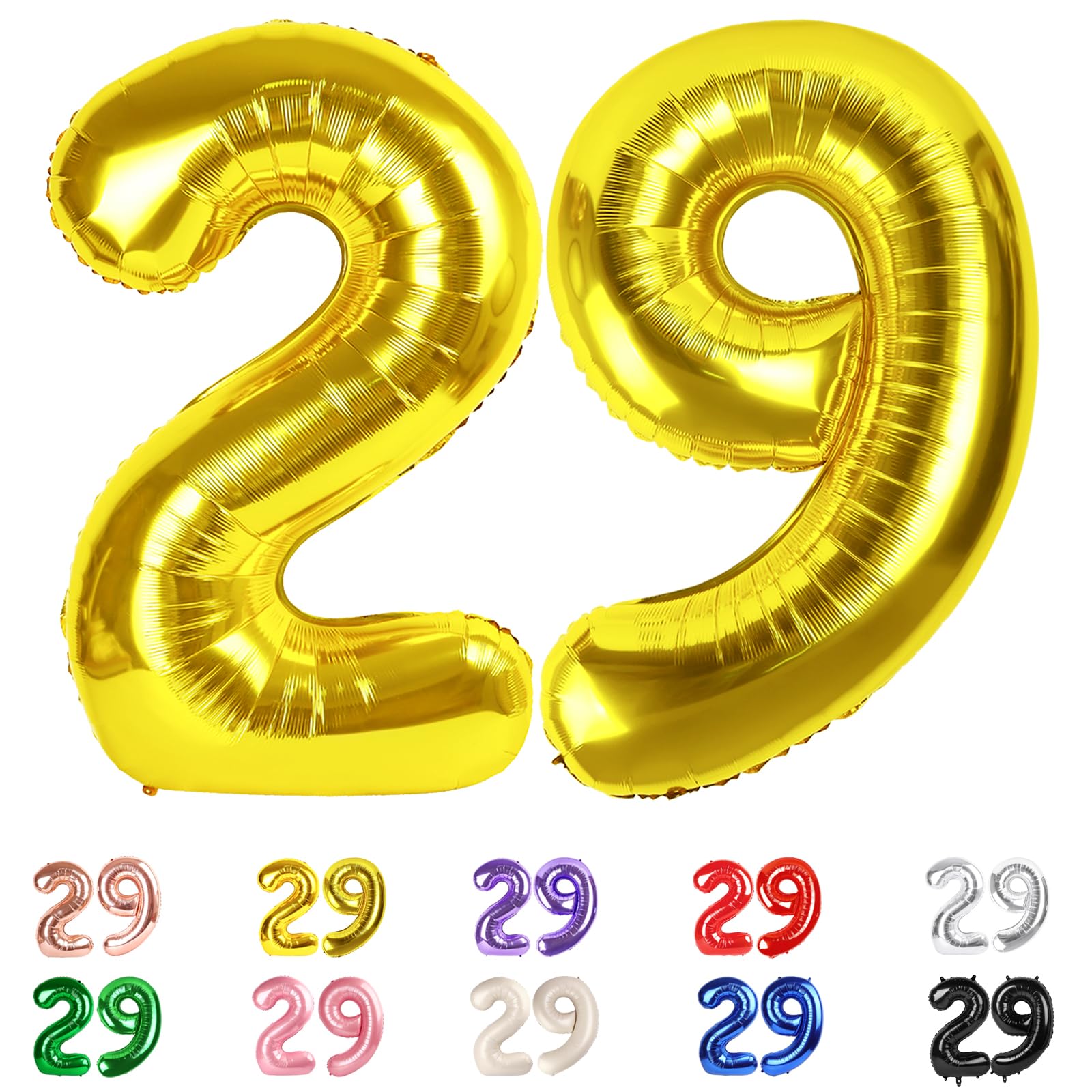 Numbers 29 Balloons, 29 Balloons, 29th Gold Party Decorations for Women Men, 40 In Big 29th Decor for Engagement, Wedding, Celebration Party,