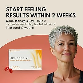 Membrasin Vaginal Moisture Support Vitality Pearls, Menopause Supplement for Vaginal Dryness & Itch, Estrogen-Free Supplement, 100% Natural Formula, Made with Sea Buckthorn Oil, 30 Oral Softgels