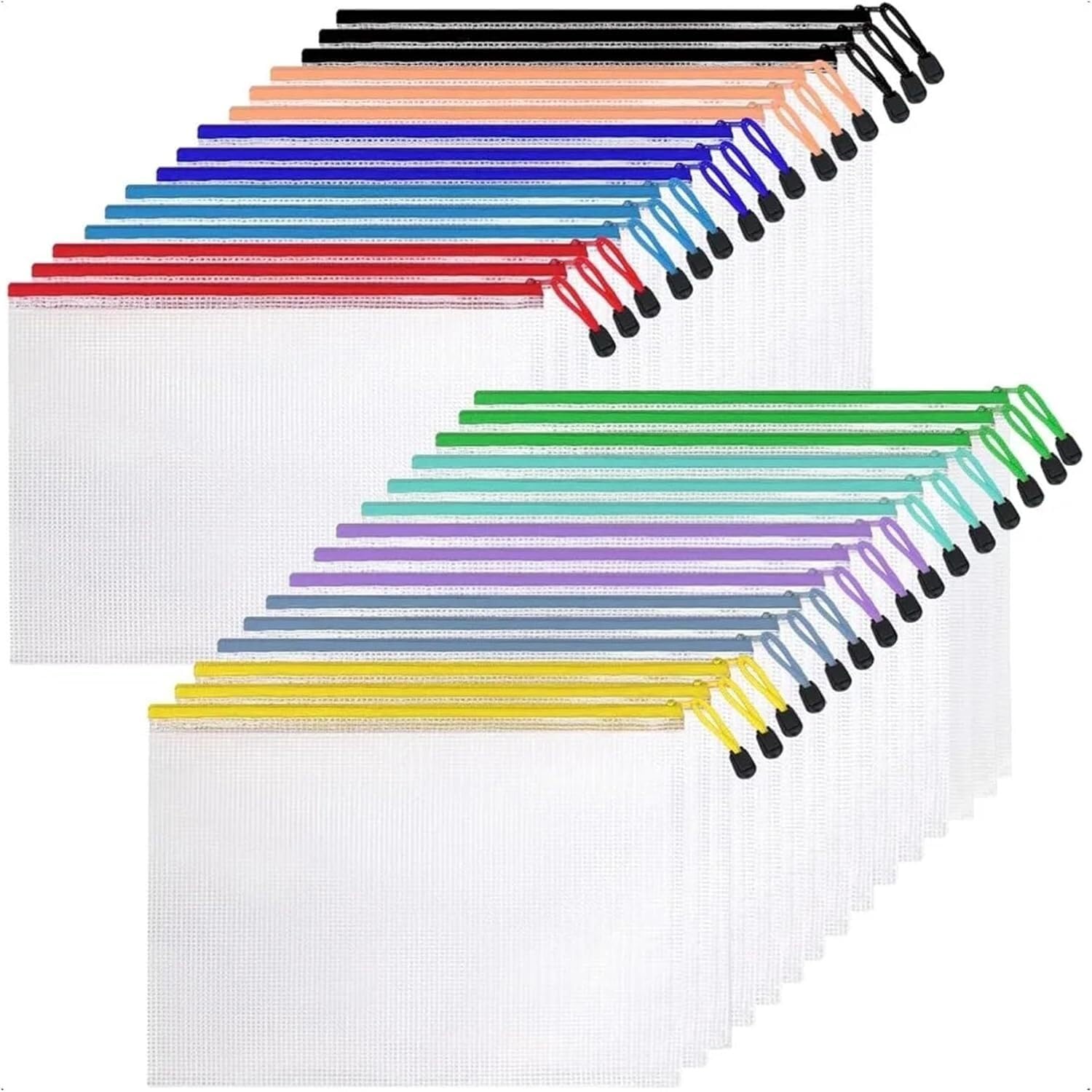 Bustine con cerniera in rete, 24 Sacchetti Con Cerniera In Rete Formato A4 for Forniture for Ufficio