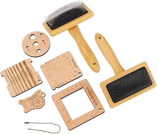 SUNGOOYUE Wool Felt Brush and Knitting Measuring Tool Set. Portable Beech Wood Material for Seamless Color Mixing
