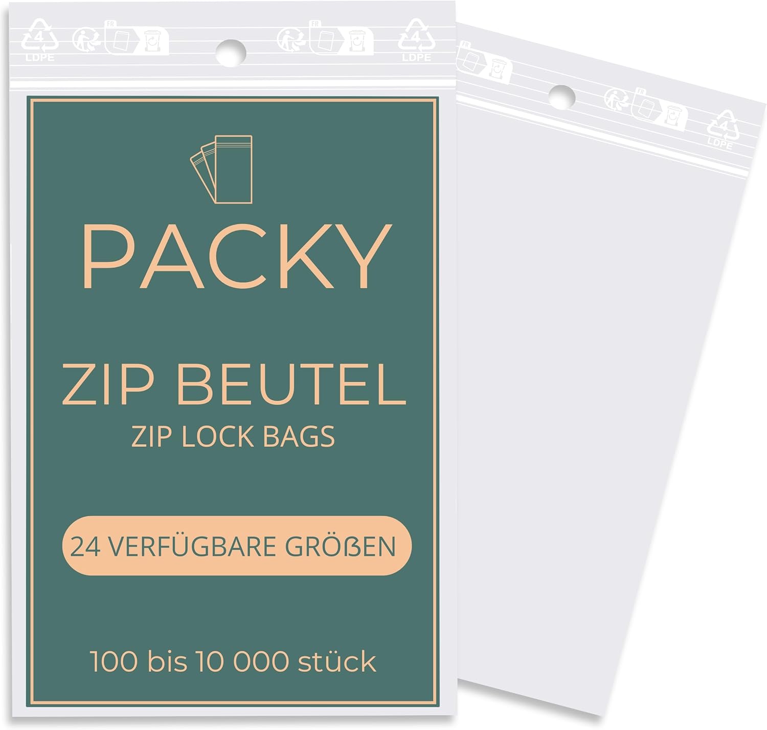 Zip Bags Plastic Bags Lockable 24 Available Sizes 100 to 10,000