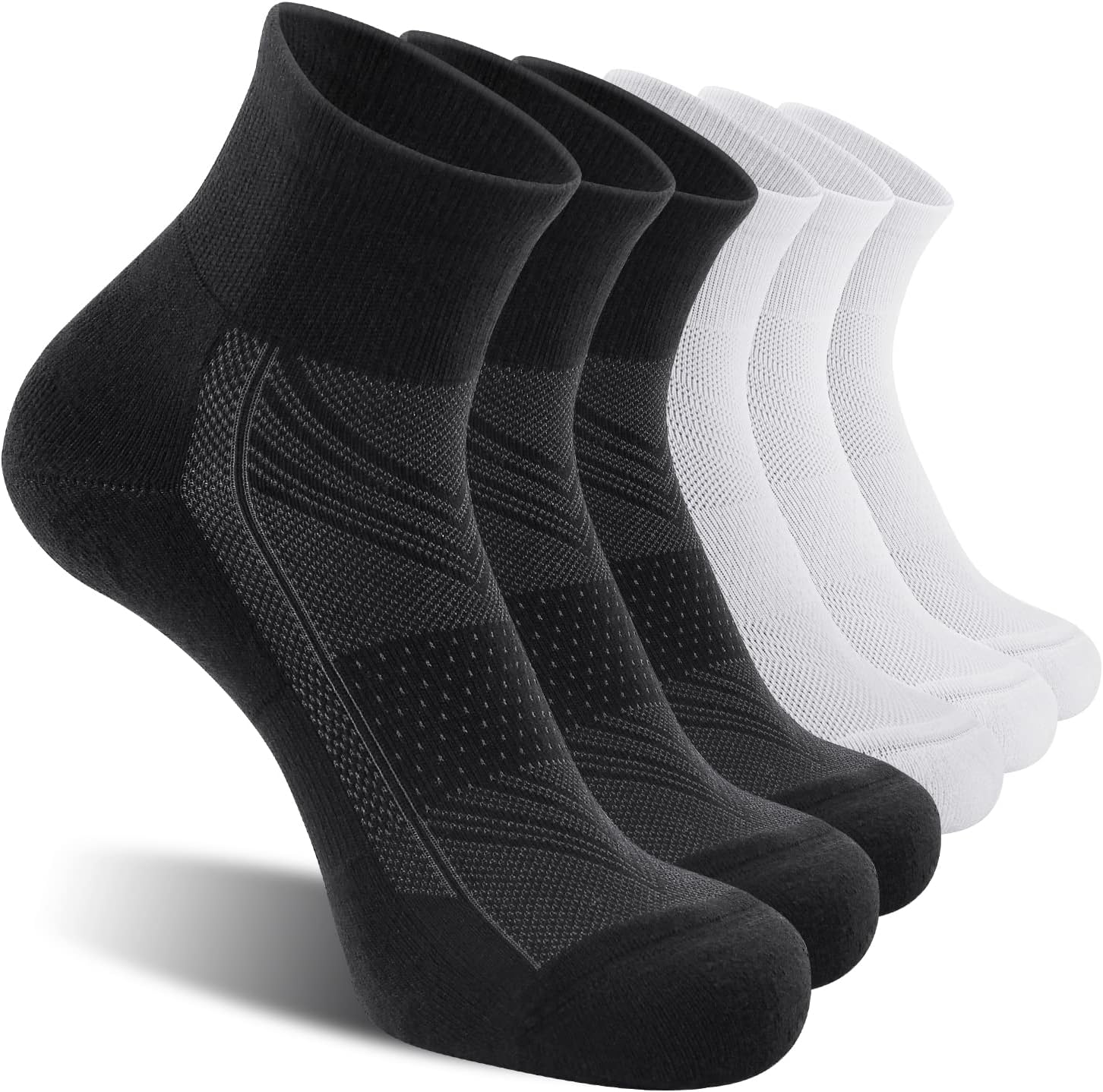 6 Pack Men's Ankle Socks with Cushion, Sport Athletic Running Socks