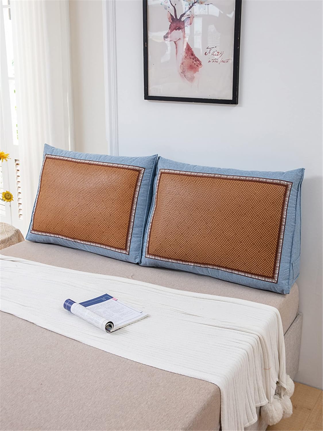 三角クッション枕 読書用枕 ヘッドボードウェッジ ベッドサイド バッククッション バックサポート ボルスター ベッドバックレスト ダ 背もたれ 三角  クッション ヘッドボード クッション シートクッション 背もたれ サポートベッド 読書枕 カバー パッド 取り外し可 単色 ... クイーンサイズ ウェッジヘッドボード枕、ポケット付き大型ボルスター三角読書枕、通気性リネンカバーベッドレスト枕、ベッドソファフロアで