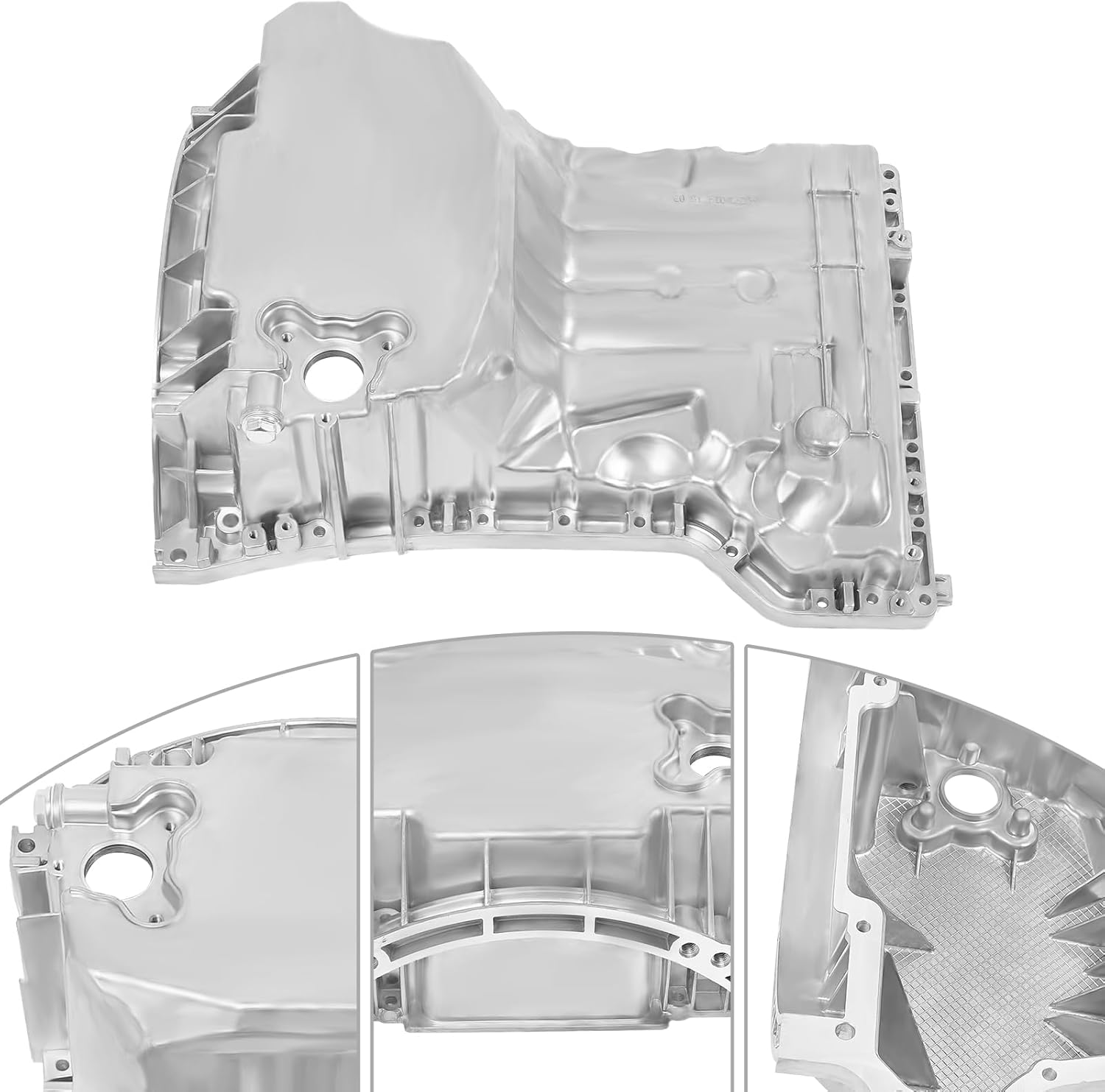 Engine Oil Pan for 2012-2015 MeBen C250 SLK250 W204 W205 C204 R172 1.8L - Aluminum Direct Replacement Oil Sump OE# 2710101713, High-Pressure Die-Cast Design