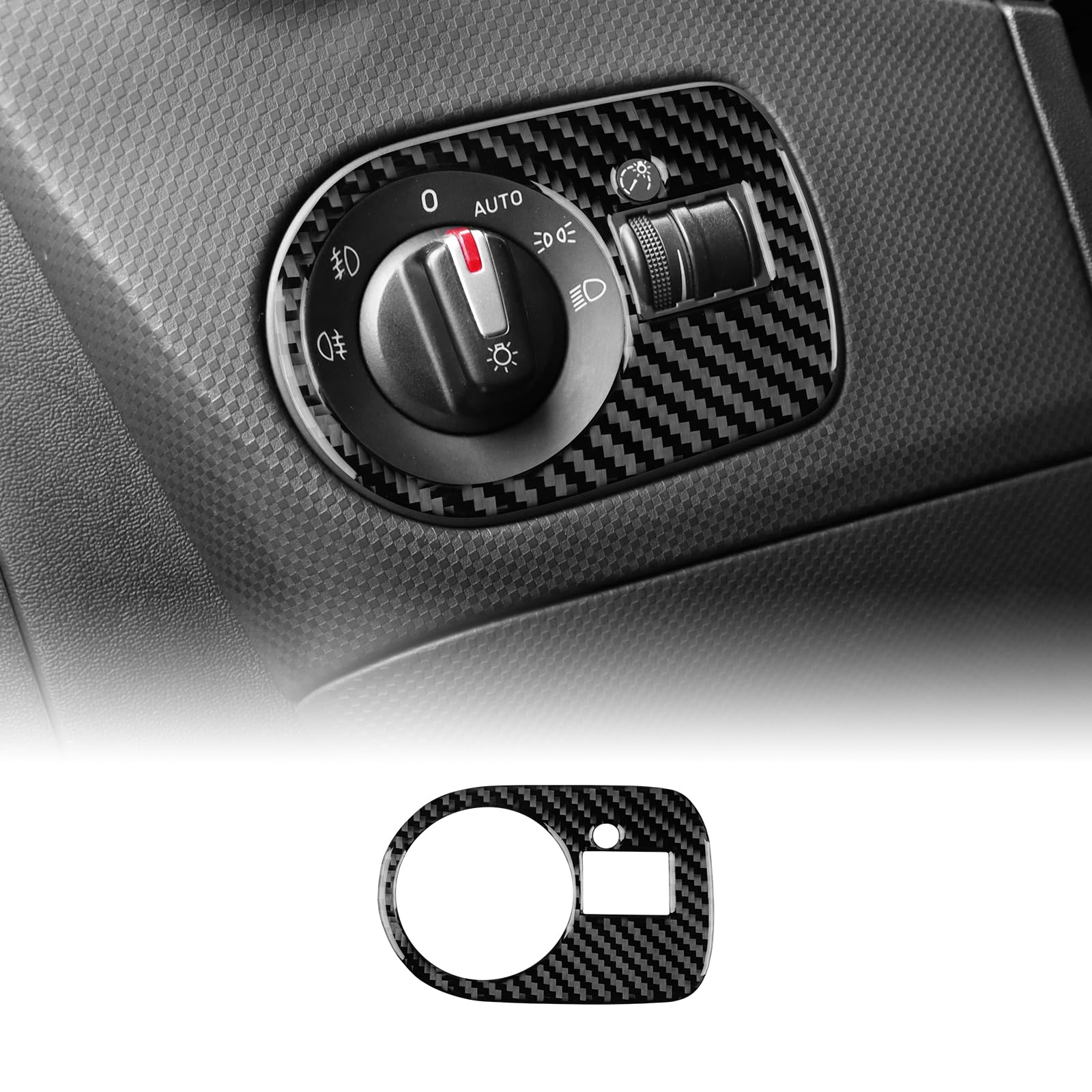 KUNGKIC Fibra Carbono Cubierta Faro para Seat León Mk2 1P 2005-2012 | Fibra de carbono, Accesorios decorativos interior, Incluye regalo