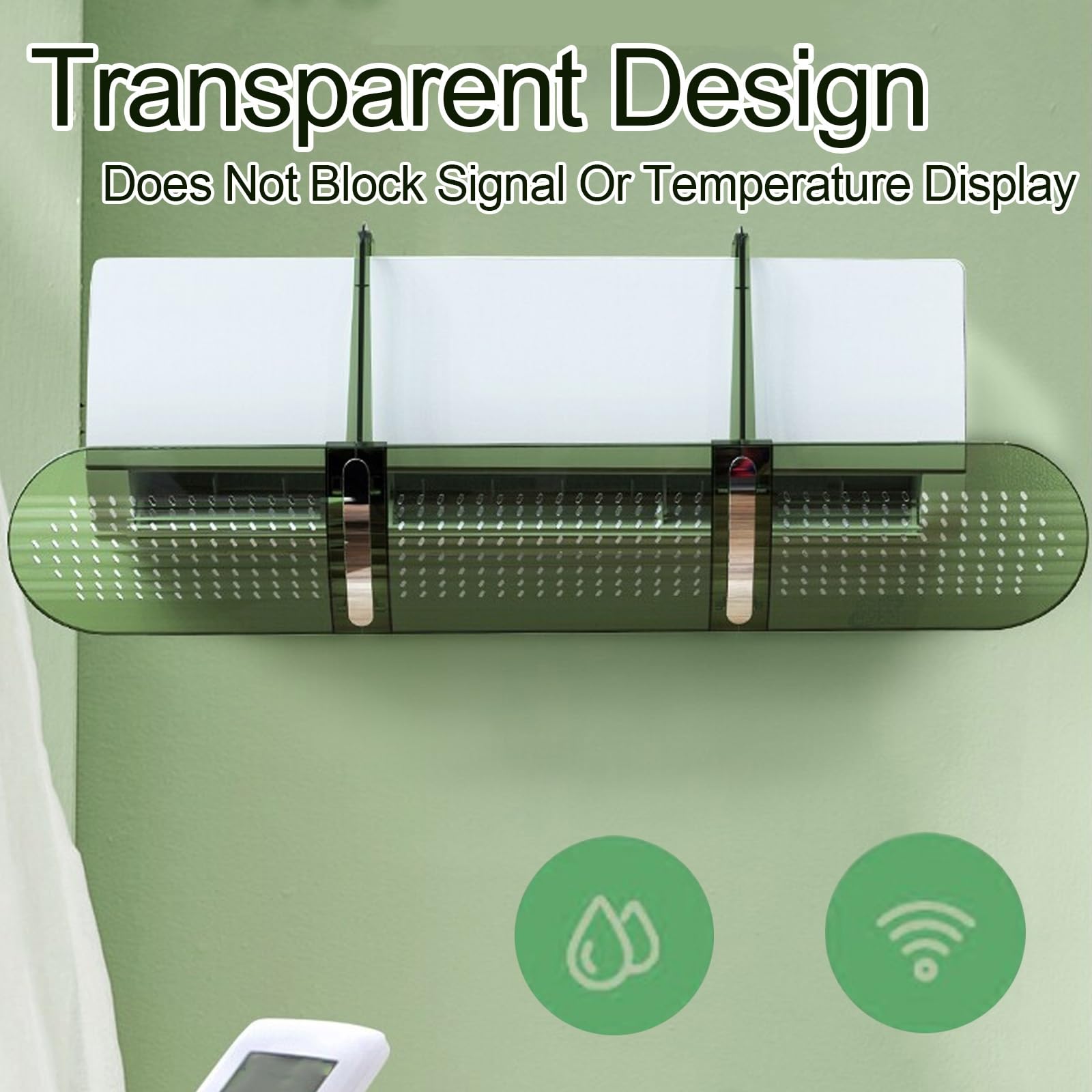 Deflettore Climatizzatore Trasparente a Parete 103x14,5cm, Barriera Condizionatore Regolabile a 180°, Anti Getto Diretto
