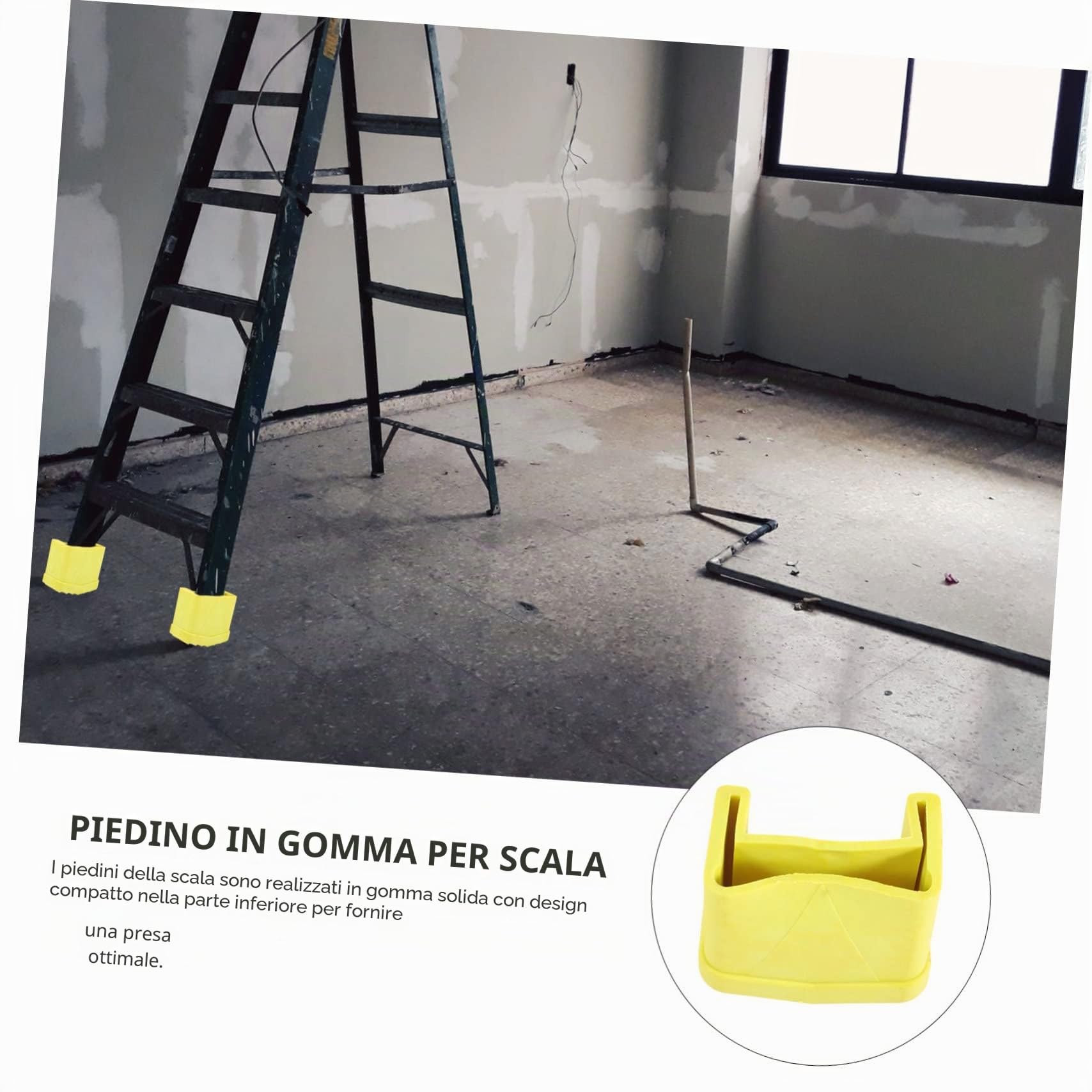 Copri Piedini Antiscivolo per Scala, Gomma Gialla, 4 Pezzi