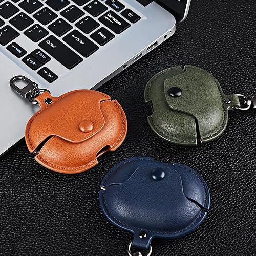 Miniatura 9 de Funda delgada de cuero de alta calidad para Huawei FreeBuds Pro 2 con llavero para mujeres, niñas, hombres y niños, accesorios de funda negra