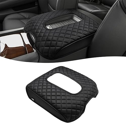 Miniatura 1 de KBH Funda para reposabrazos de consola central para Cadillac Escalade 2015 2016 2017 2018 2019 2020, tapicería de cuero de vinilo, cubierta de