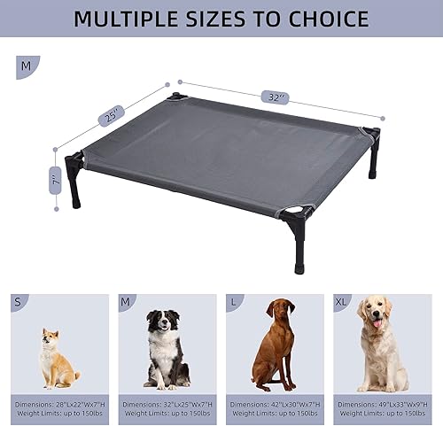Miniatura 3 de pettycare Cama Elevada para Perros al Aire Libre - Catres para Perros para Mascotas Medianas, Catre Elevado Resistente Impermeable, Cama Refrescante