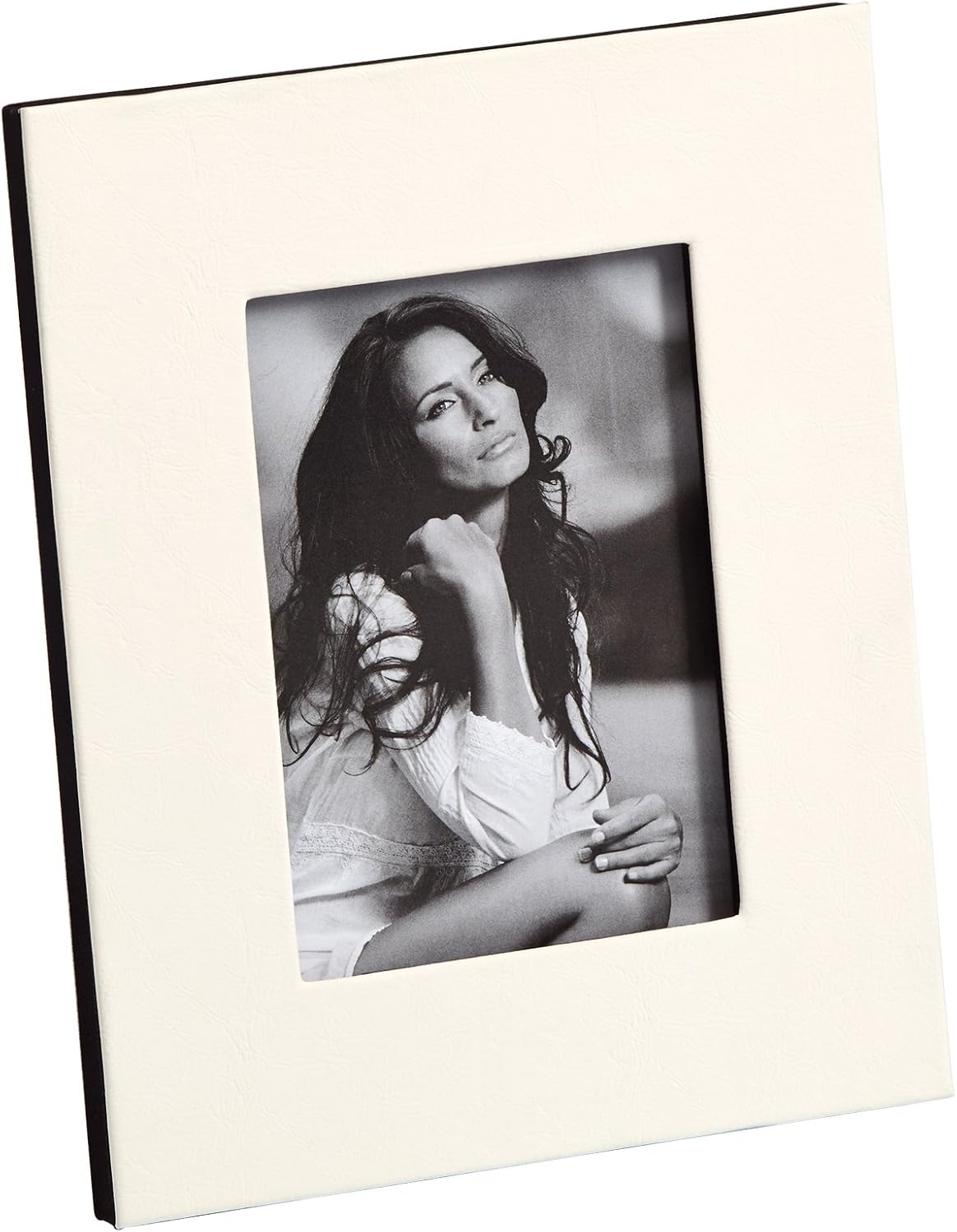 Walther Unique Helene Picture Frame, Artificial Leather, Weiß, 13 x 18 cm
