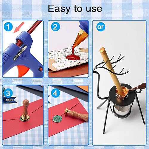 Miniatura 4 de 16 barras de sellado de cera para pistola de pegamento para sello de cera, palos de sellado de cera para invitaciones de boda, tarjetas, sobres