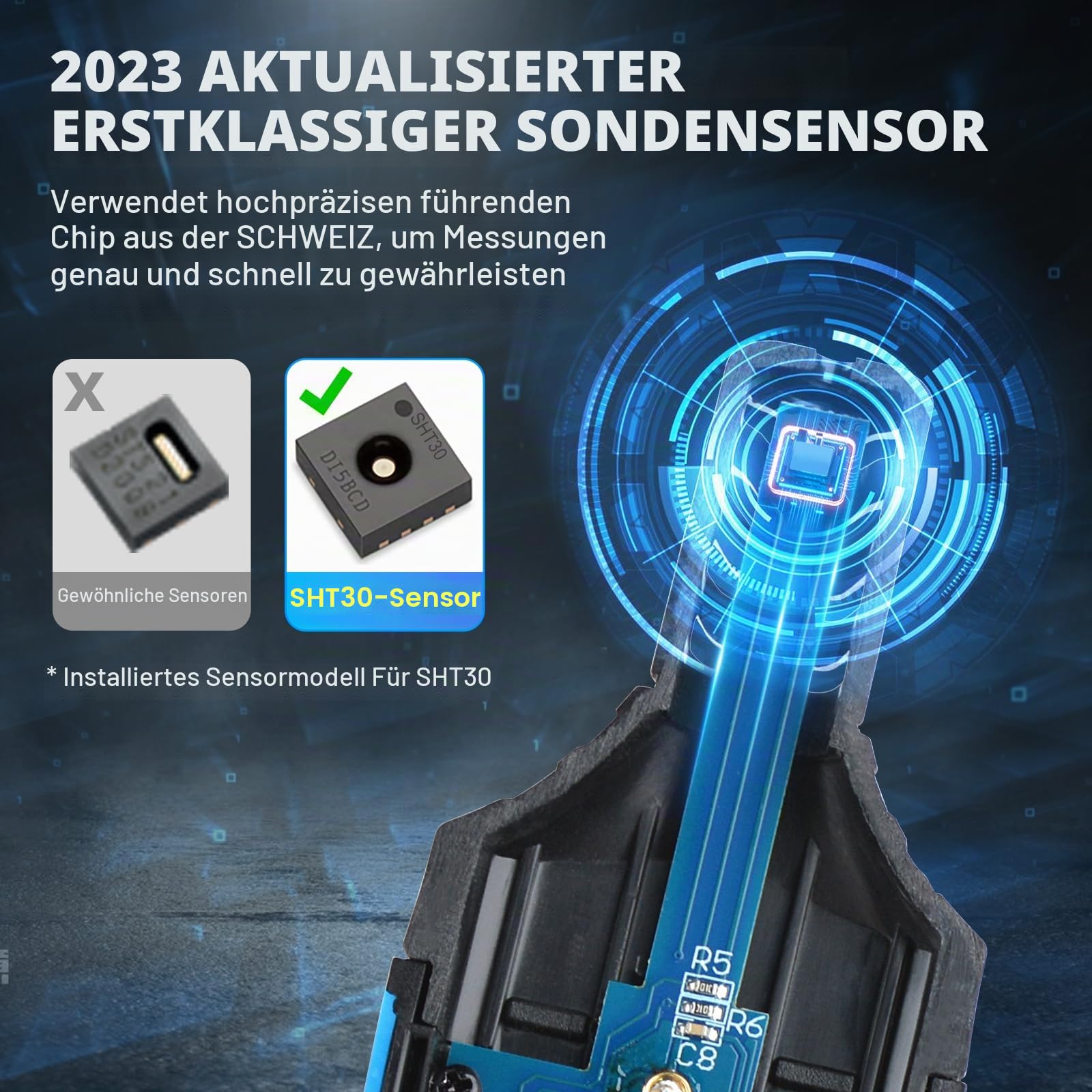 Thermo-Hygrometer Thermometer MESTEK Digitales Mini Temperatur und Feuchtigkeitsmessgerät mit Umgebungs, Taupunkt und Luftfeuchtigkeitmessgerät Handheld für Industrie, Gewächshaus, Meteorologie