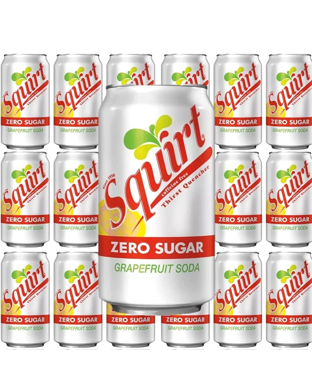 Squirt zero sugar grapefruit soda, 12 fl oz, 18 cans , total 216 fl oz