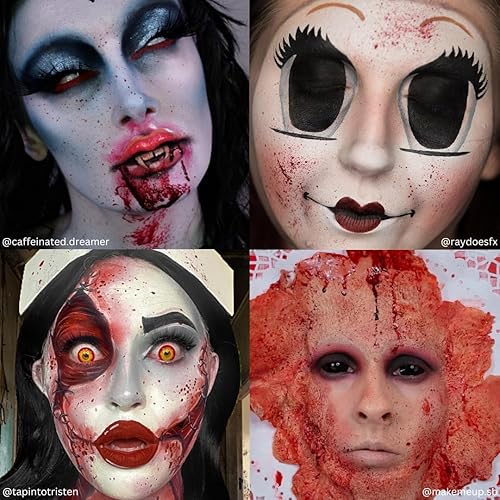 Miniatura 5 de Mehron cosmético de chorro de sangre Bright Arterial para efectos especiales, películas, Halloween. Botella dispensadora de 1 onza