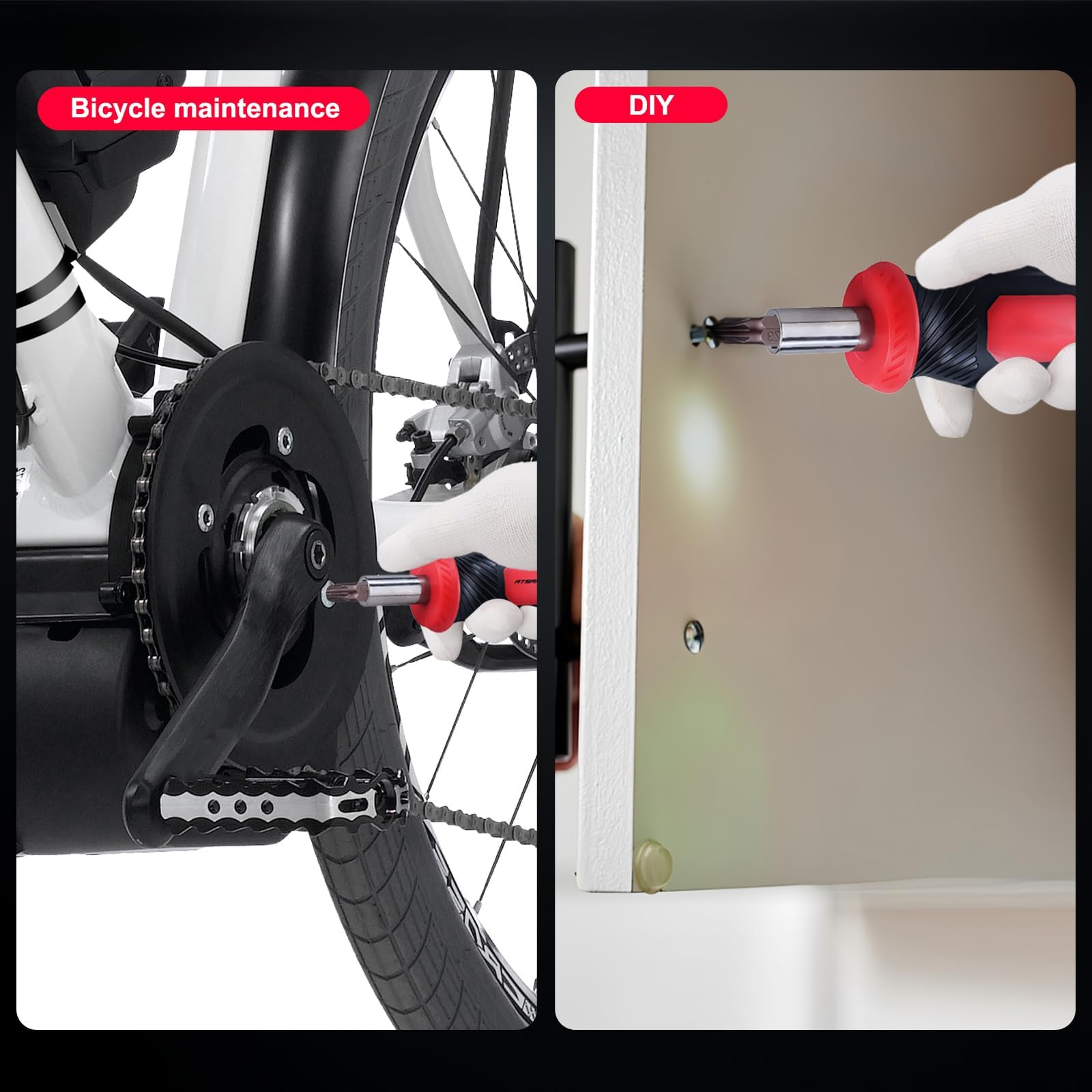 ATsafepro Clé Dynamométrique 1/4" 3-25Nm,61 Pièces Jeu de Tournevis Magnétique avec Tête Réversible,Pécision ± 3% Pour Vélo, Bricolage, Mécanique Auto