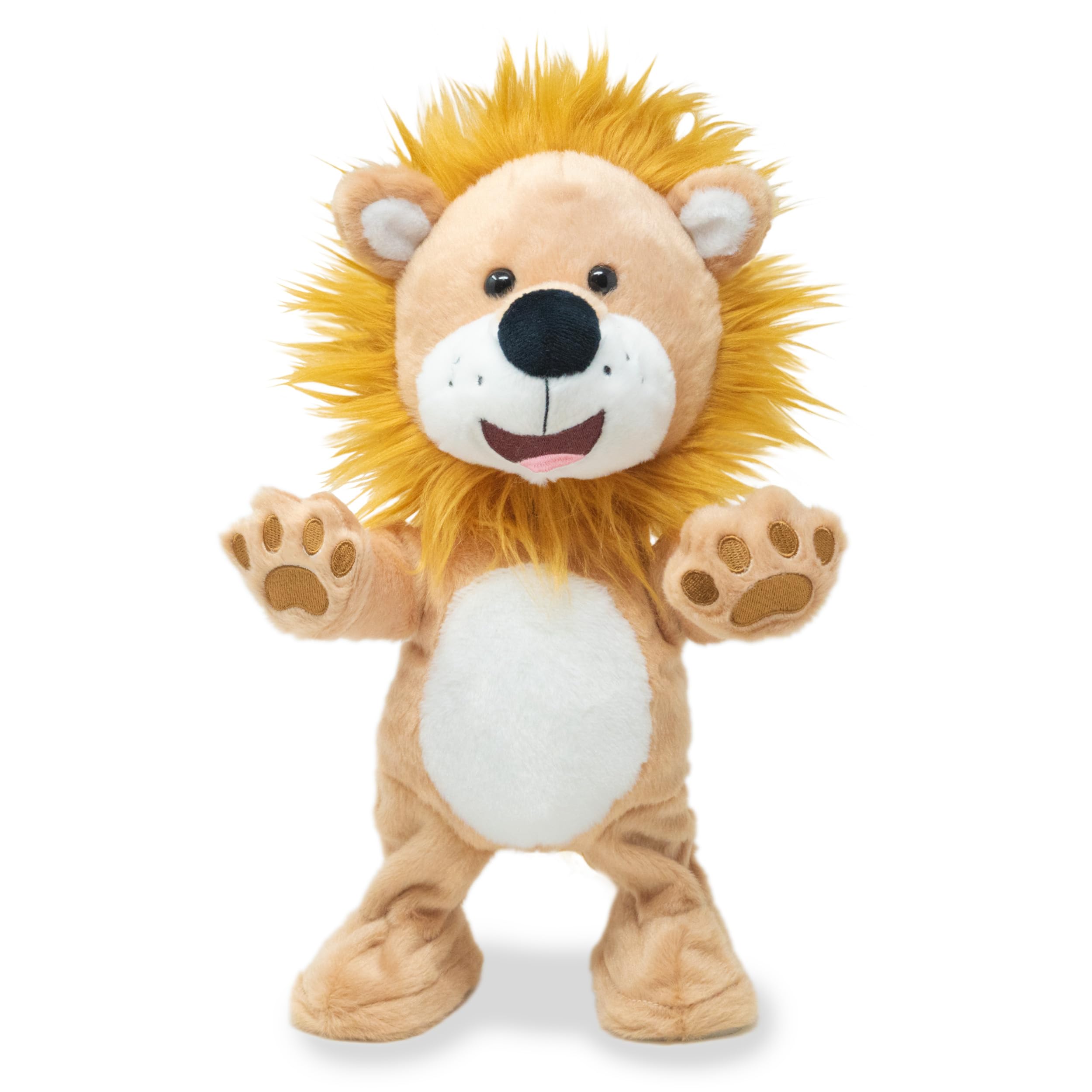 Cuddle Barn Let Loose Lenny - Animated Musical Groovy Stuffed Lion Animal Plush Toy Dances to Lively Song Shout, 14 Inches