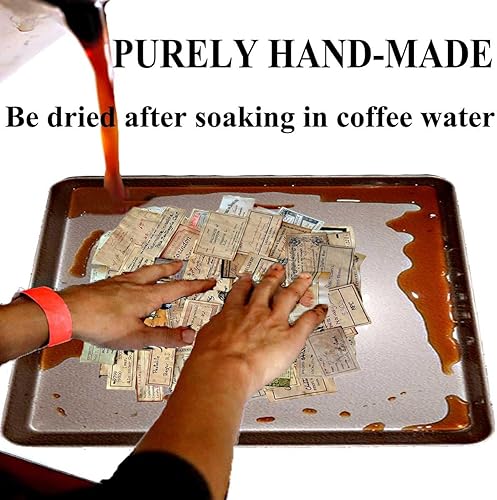 Miniatura 4 de Suministros de diario basura manchado de café, efímera de estilo escrito a mano para diarios basura, 45 piezas de papel de decoupage vintage para