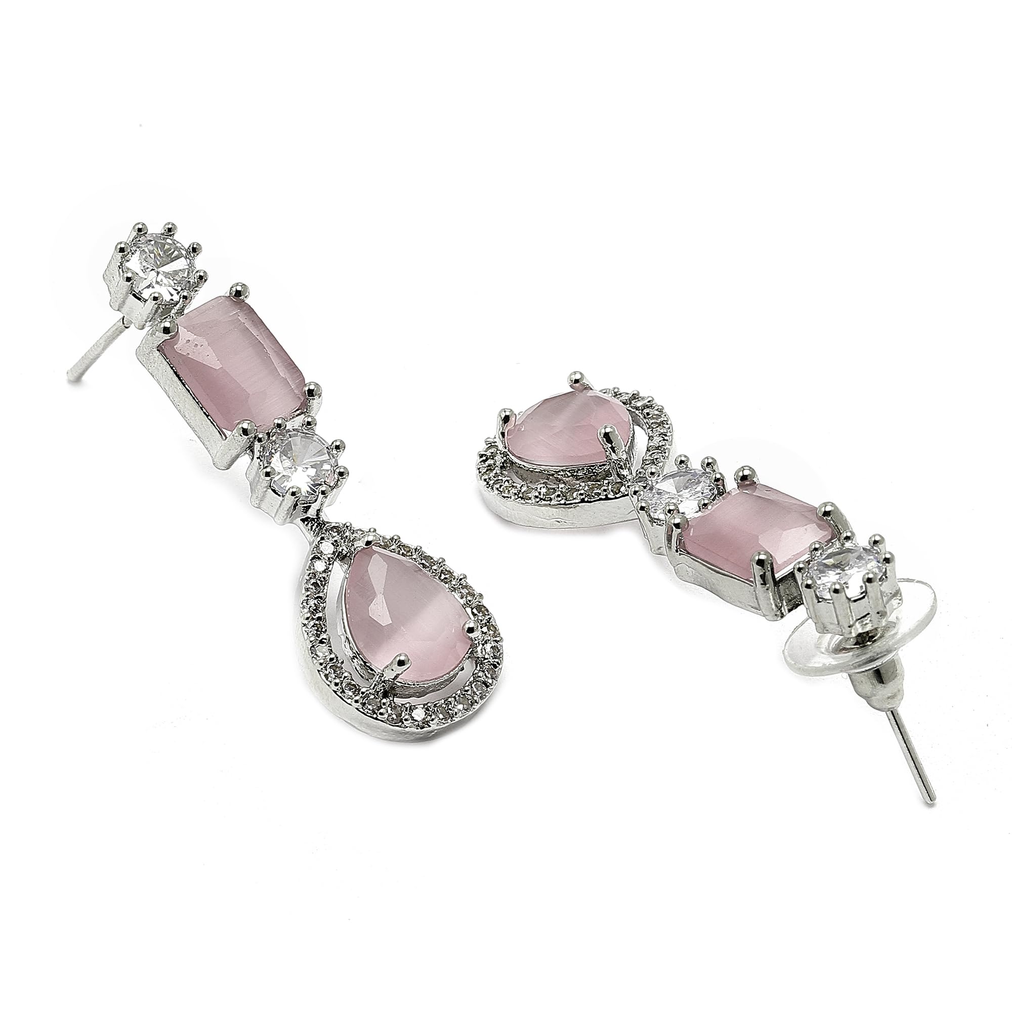 Rhodium-Plated Diamond Necklace Set