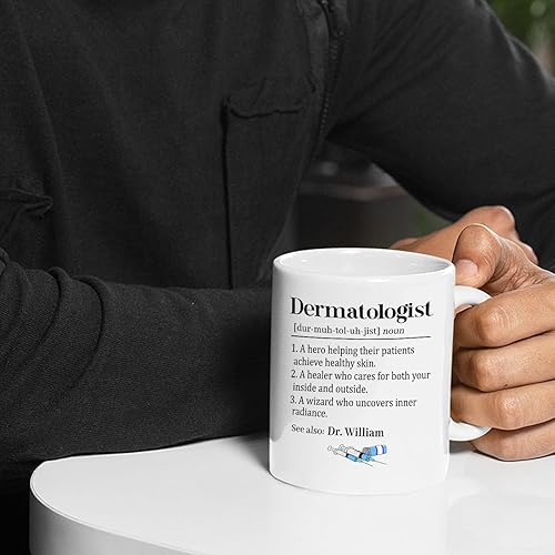 Miniatura 5 de Taza de café con nombre personalizado con definición de dermatólogo, regalo para hombres, mujeres, médicos de la piel, definición de dermatólogo