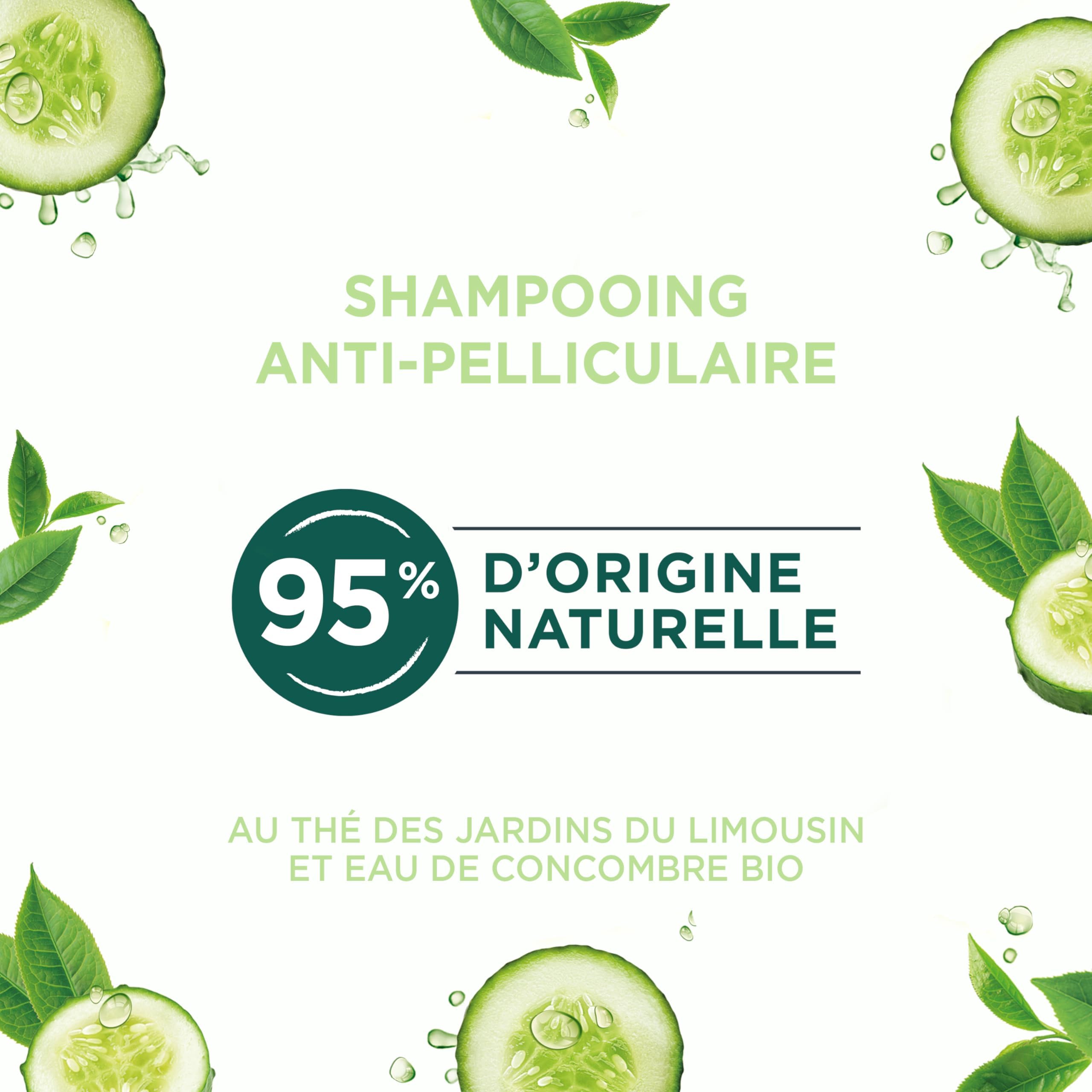 Naturé Moi - Shampoo Antiforfora - Capelli Normali - Shampoo Senza Solfati - Cura Capelli Forfora - Tè, Acqua Di Cetriolo Bio - 95% Di Origine Naturale - 250ml