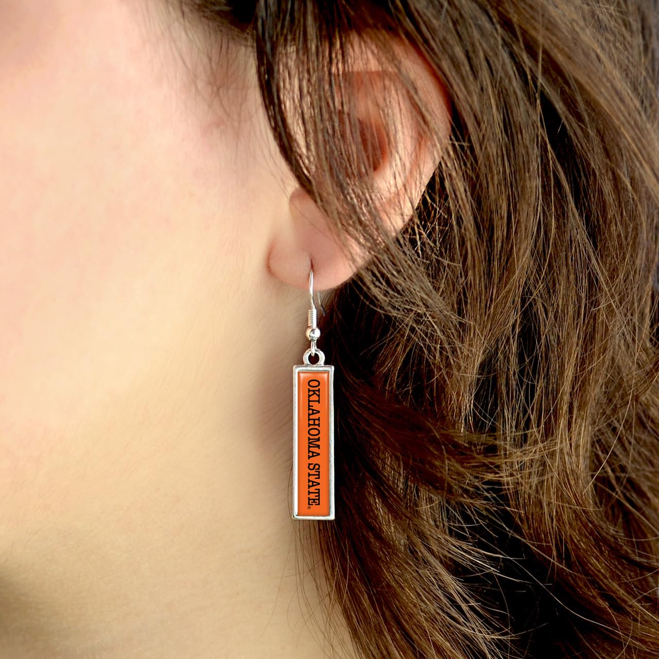 From the Heart Oklahoma State Cowboys Nameplate Earrings Silver Jewelry Gift OSU