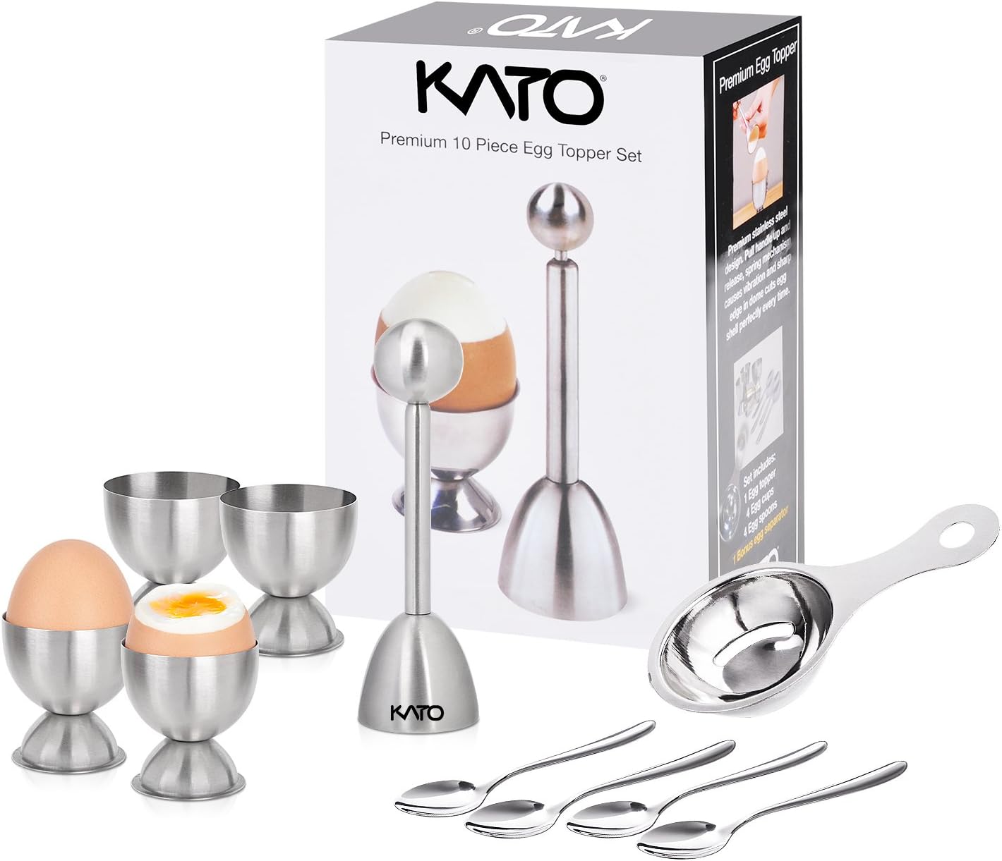 Egg Cutter Topper Set (10 PCS) Egg Cracker Topper for Soft or Hard