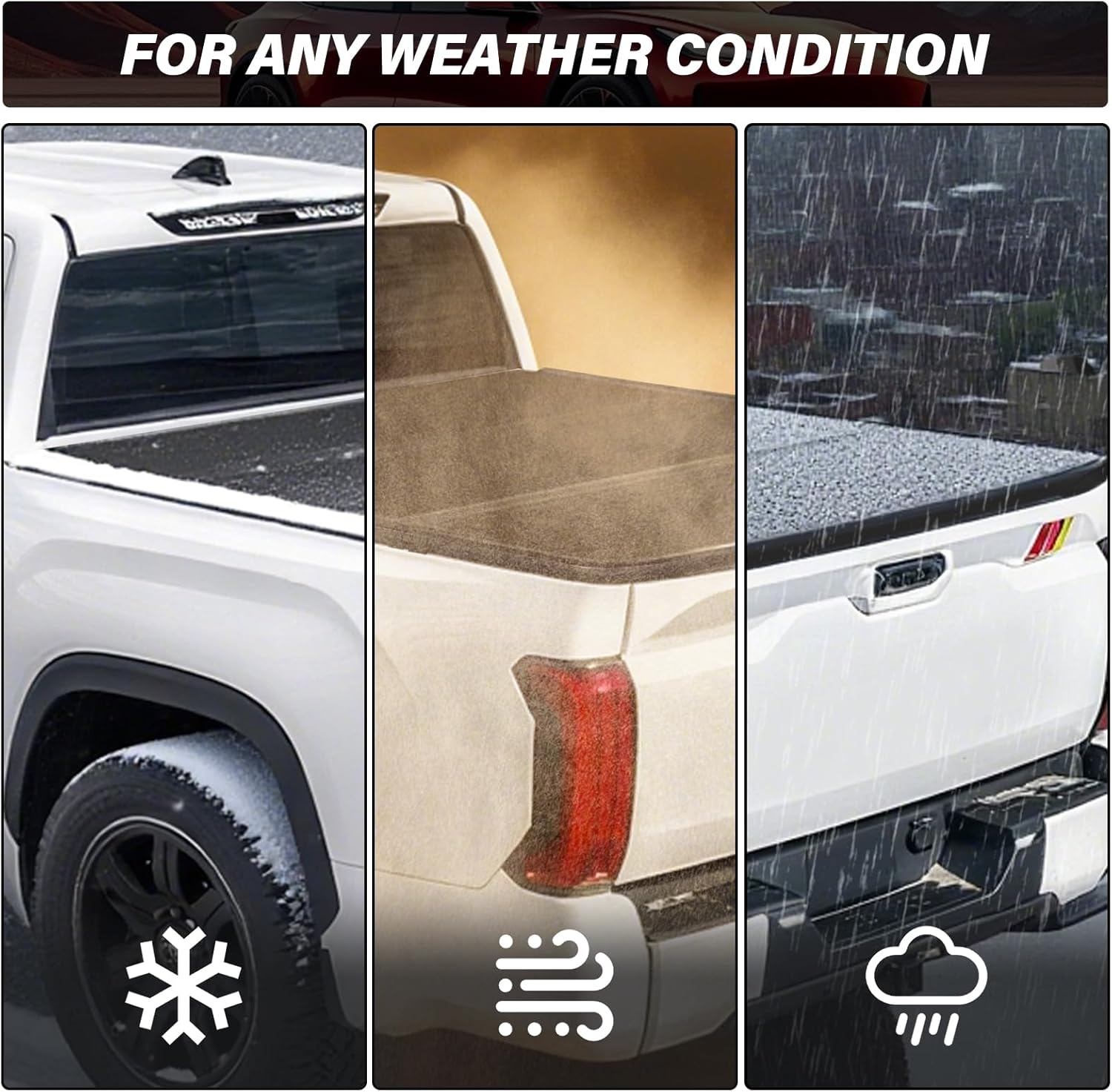 Bed Cover for 2022-2025 Toyota Tundra with 5.5FT 66.7" Hard Tri-Fold Truck Bed Tonneau Cover Waterproof & Heavy-Duty