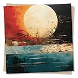 Beautiful Sunset Beach Abstract Design Greetings Card - Special Blank Card For Family and Friends - Design Lovers - Heartfelt Greetings Wish for Women, Men - Made in UK
