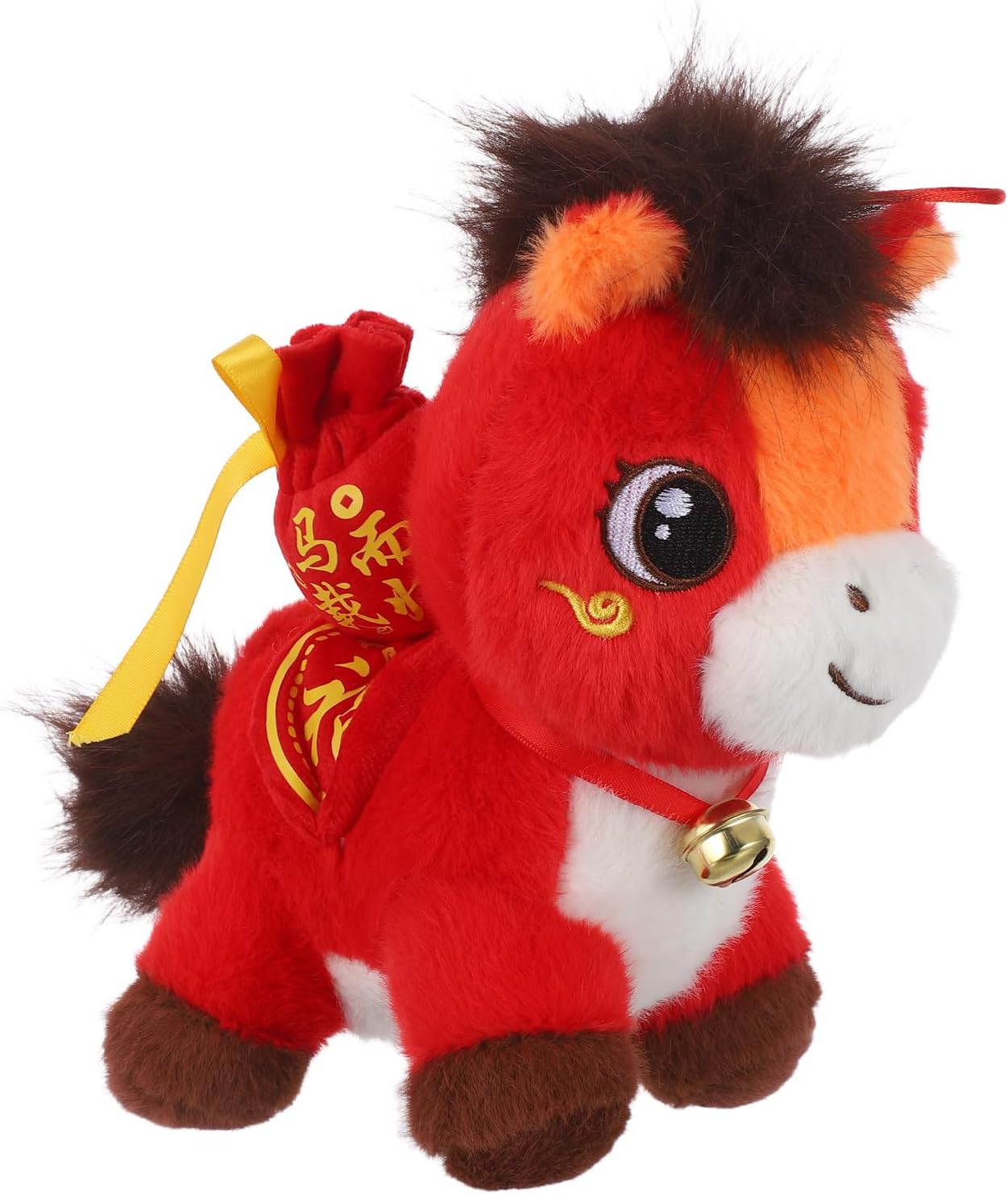 Chinese New Year Horse Mascot - 2026 Year of The Horse Plush Toy - Plush Mascot Doll Figurine - Feng Shui Decorations for Home Office 25cm