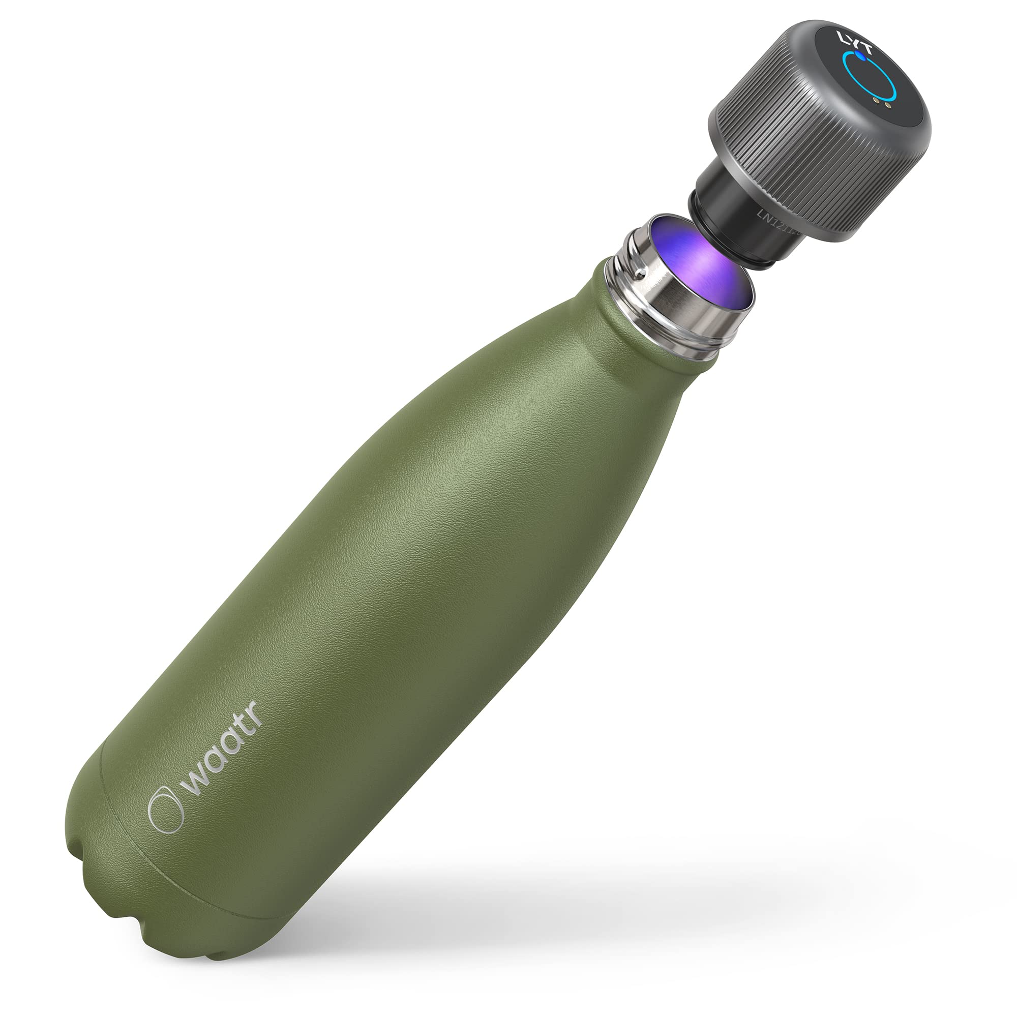 CrazyCap LYT Bottle - Self-Cleaning and UV Water Purification. Double Walled Vacuum Insulated Stainless Steel Water Bottle.