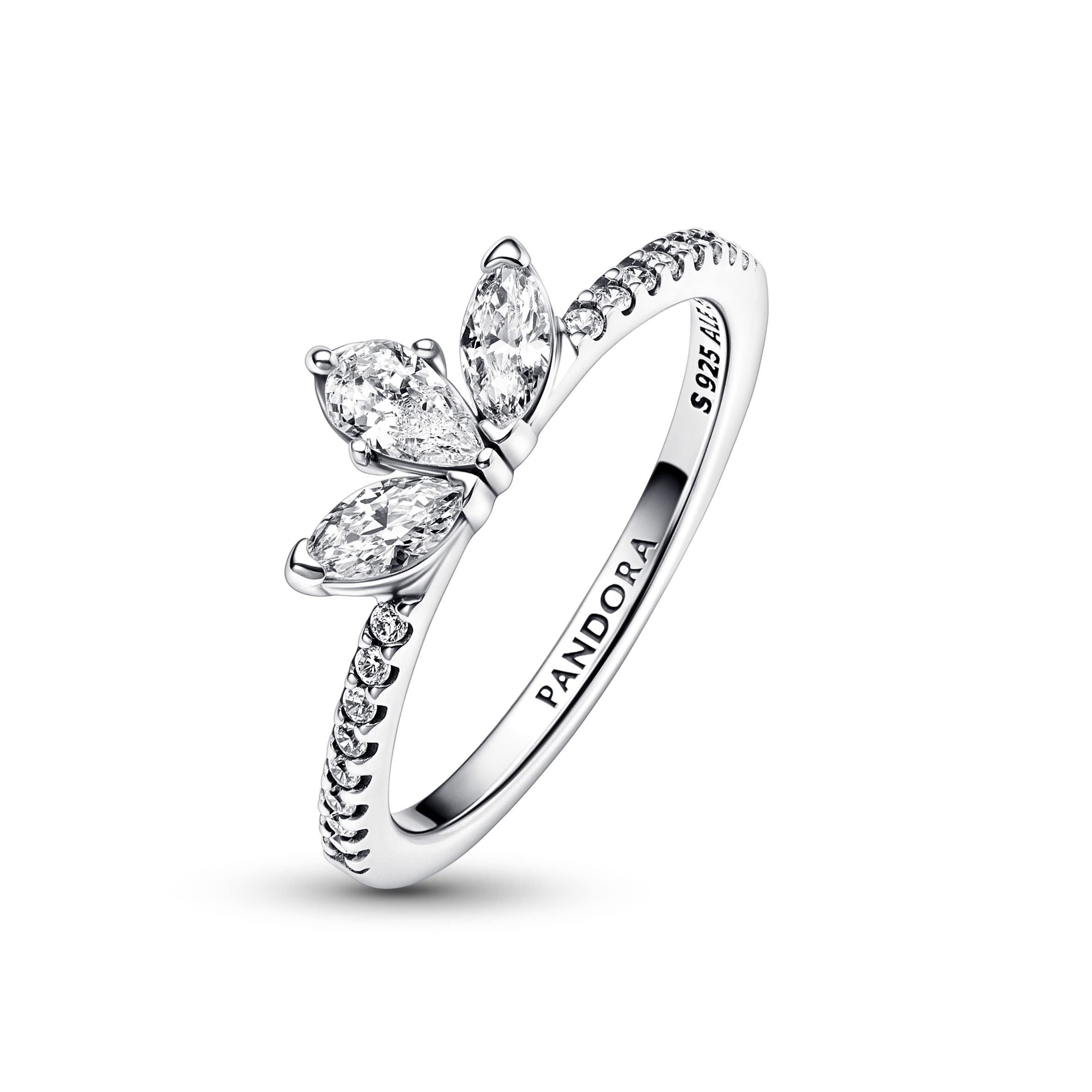 Pandora Timeless - Anello Herbarium Petali Luminosi, in argento sterling, con pietre di zirconia cubica incolori