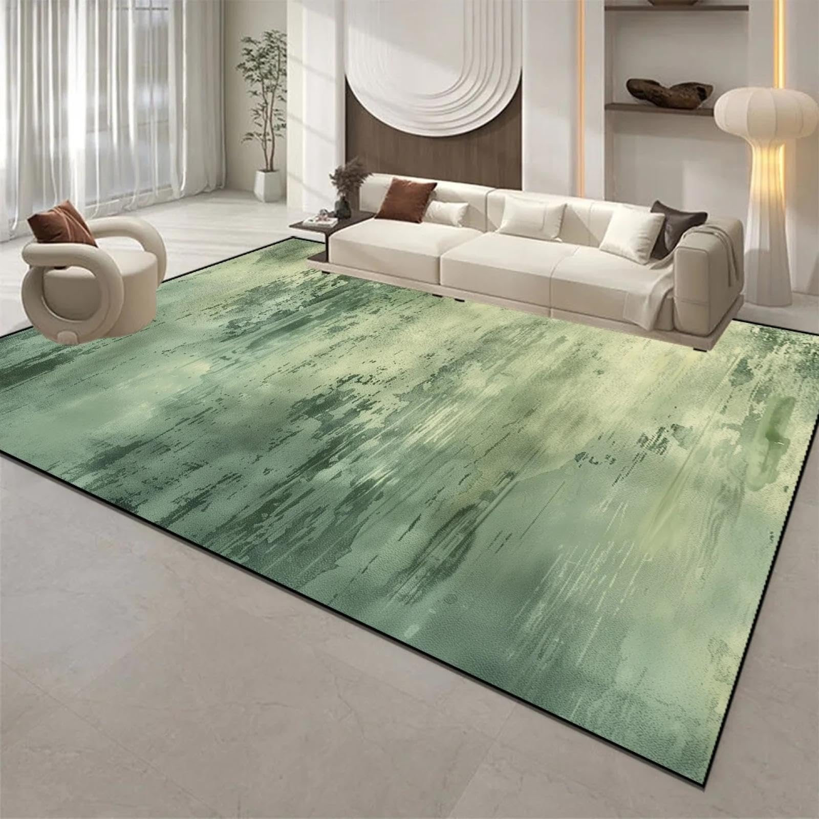 Tapis de couleur unie minimaliste et lavable pour salon moderne