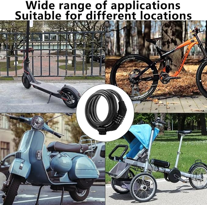 Candado combinacion para scooter y bicicleta 4ft FXINRUIA miniatura 7