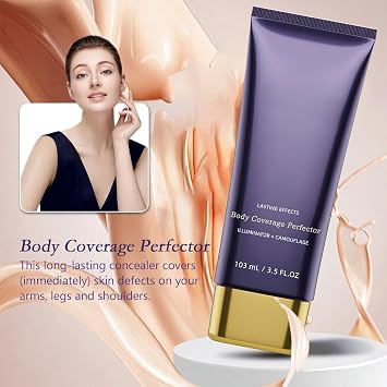 Body Coverage Perfector, Waterproof & Flawless Body Makeup, Body Scar Cover up - Tattoo Cover Up Makeup - Easy Application, Radiant Glow, Evens Skin Tone - 3.5Oz (Bronze Radiance)