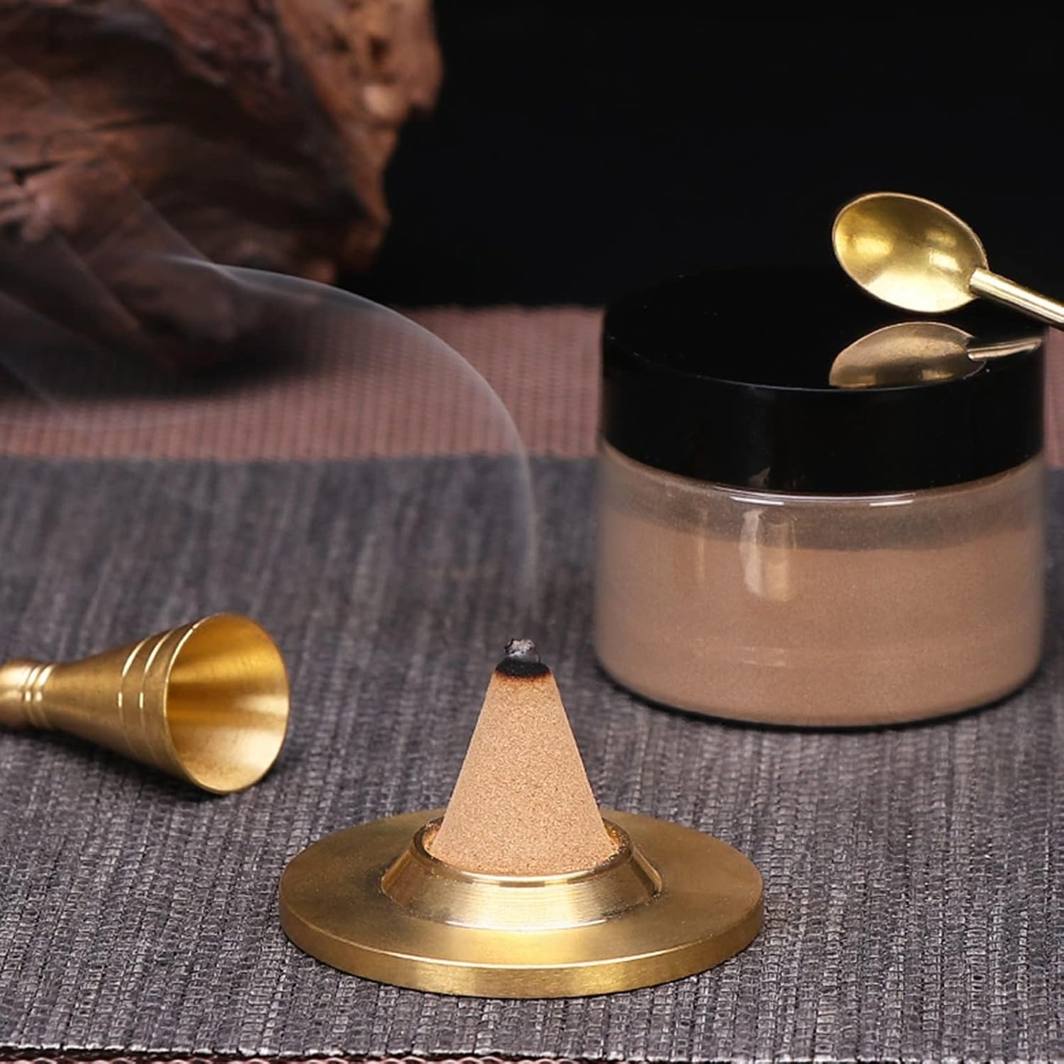 Brass Incense Mold Tool Kit Pure Copper for Yoga Meditation Incense Burner Home Fragrance Accessory with Incense Mold Tools