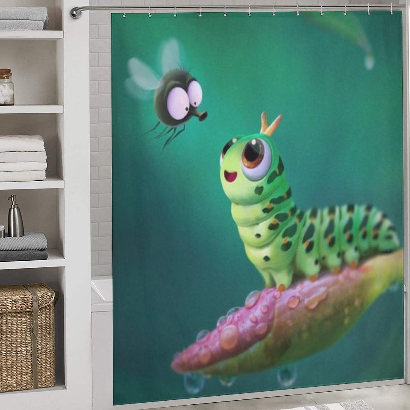 Rideau de douche insecte imperméable 183x183 cm pour baignoire