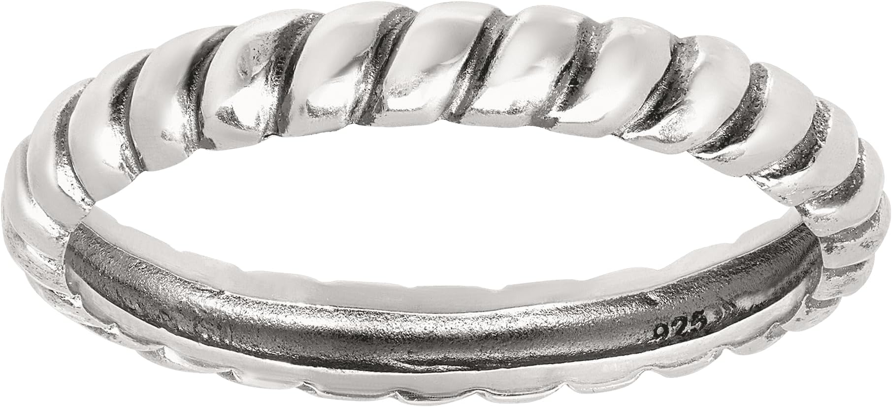 Belle Fleur' Twisted Stacking Ring in Sterling Silver