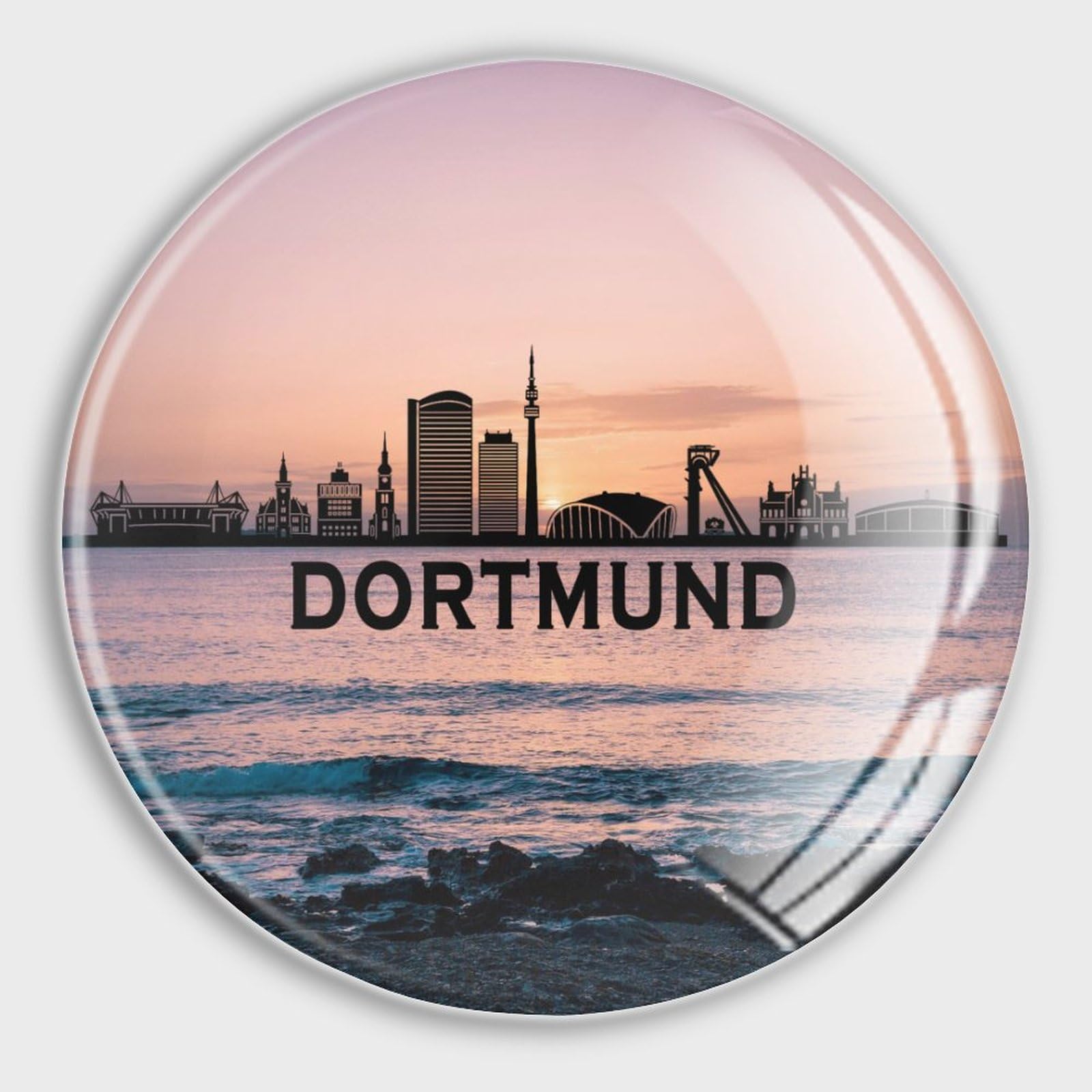 Aimants puissants en verre de Dortmund lot de 4 pour réfrigérateur