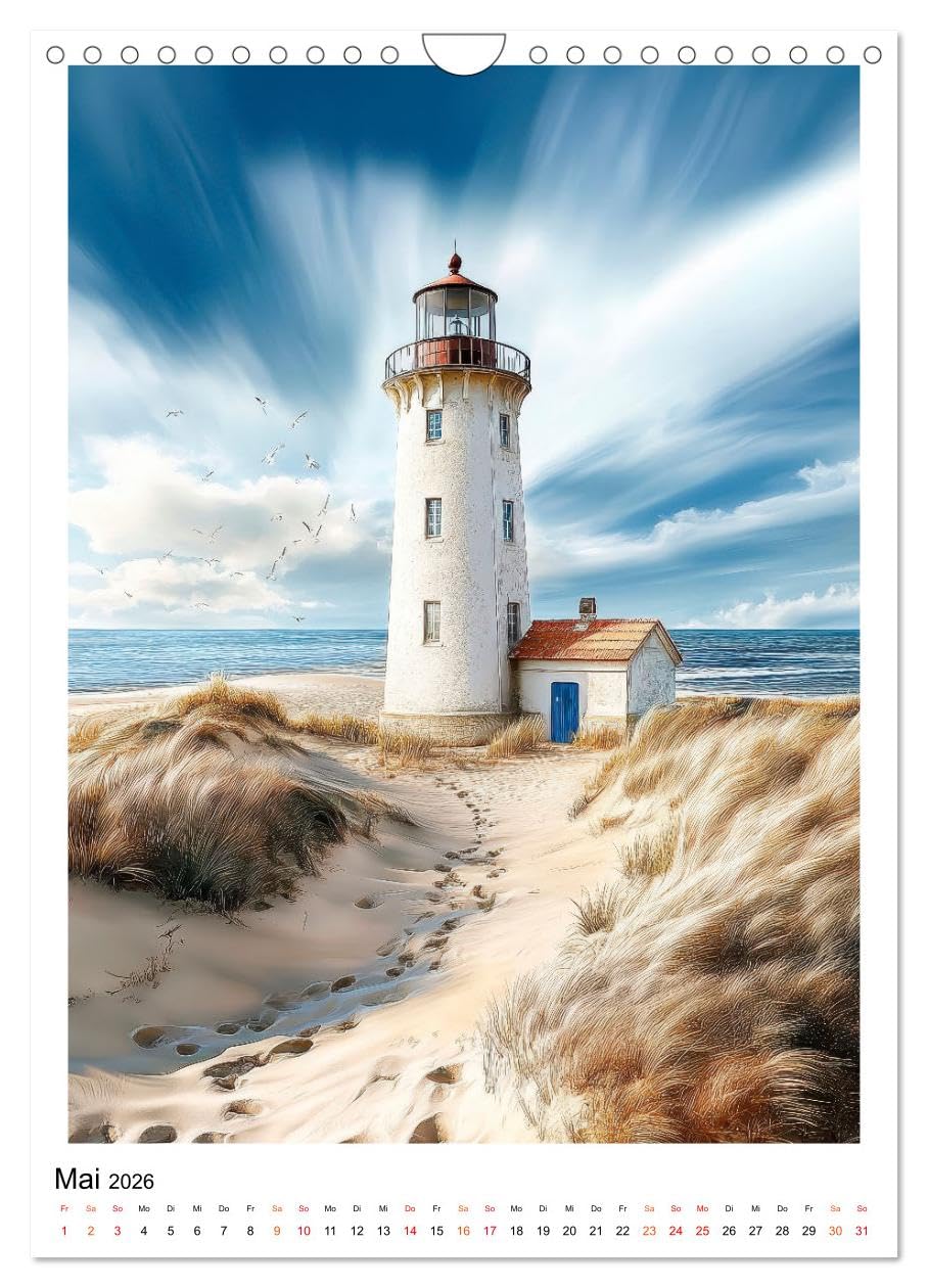 Dänemark - Wellen, Wind, Lebensgefühl (Wandkalender 2026 DIN A4 hoch), CALVENDO Monatskalender: Dänemarks Küsten - malerisch und hyggligt. (CALVENDO Natur)