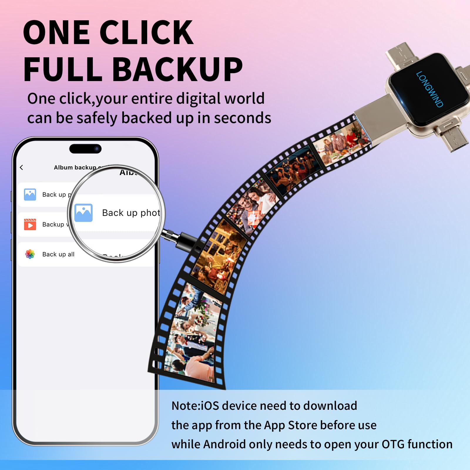 Memoria USB 3.0 de alta velocidad de 512 GB, memoria USB portátil, fácil almacenamiento de fotos para teléfono/Android/PC/portátil/tableta (plateado)