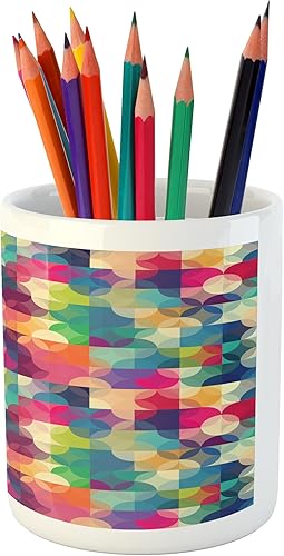 Miniatura 3 de Lunarable Portalápices británico, impresión abstracta de la bandera de Londres de Inglaterra con impresión de sombra, soporte de cerámica para