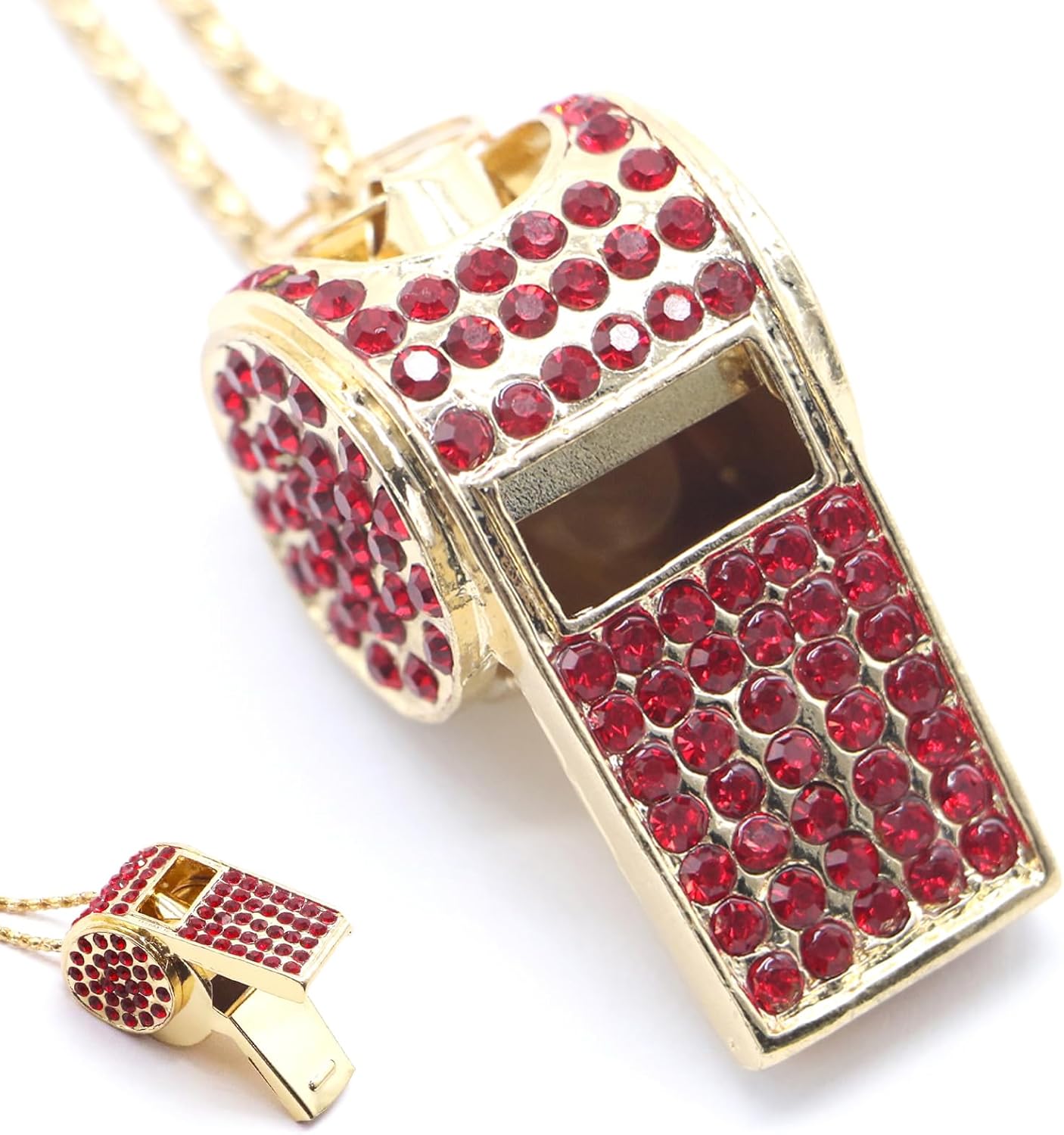 Whistle, Bling Whistle, Metal Crystal Rhinestone Whistle with Keychain, Loud Crisp Sound Whistles for Coach, Referee, Basketball, Lifeguard, Survival